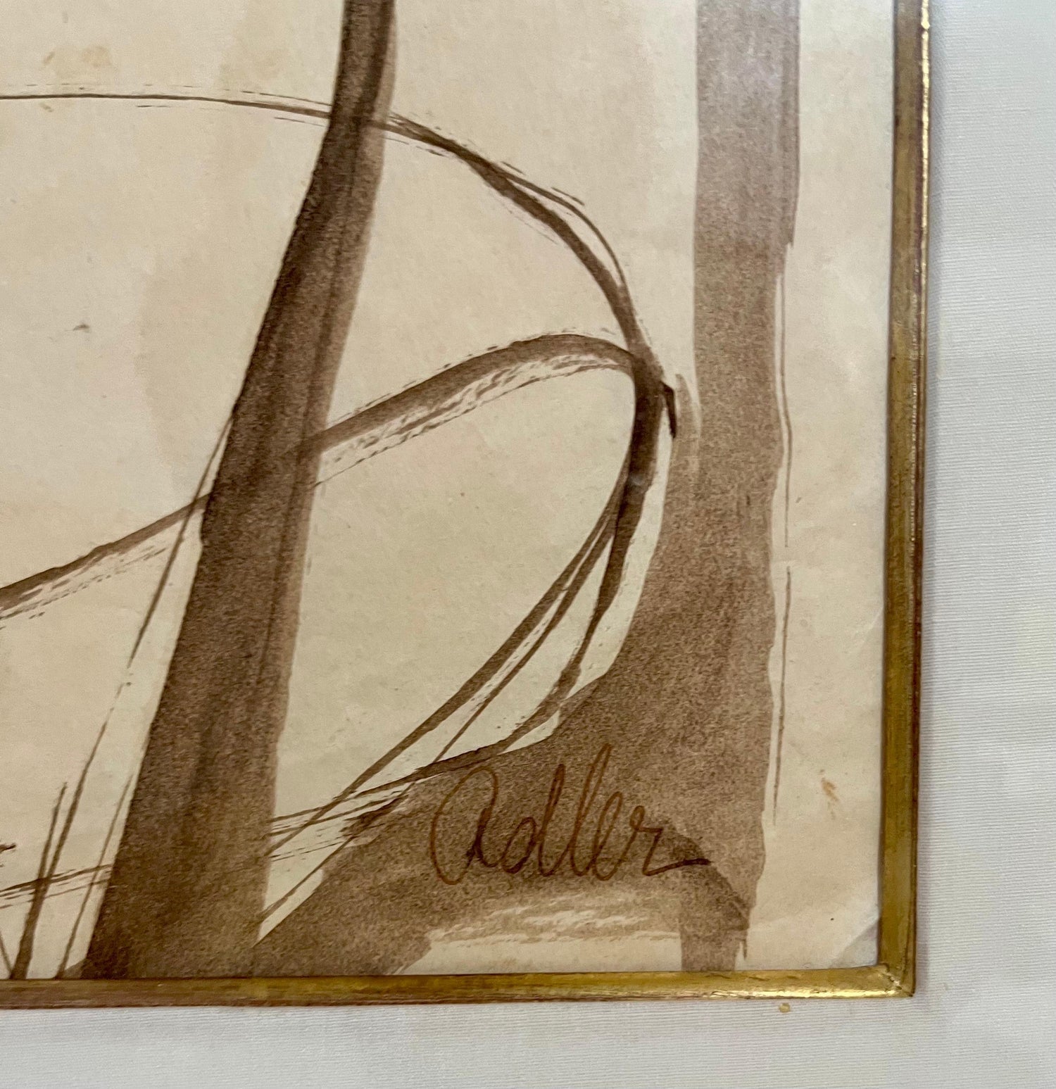Modernist Ink and Wash Drawing, Painting Jankel Adler Woman Model Ecole De Paris