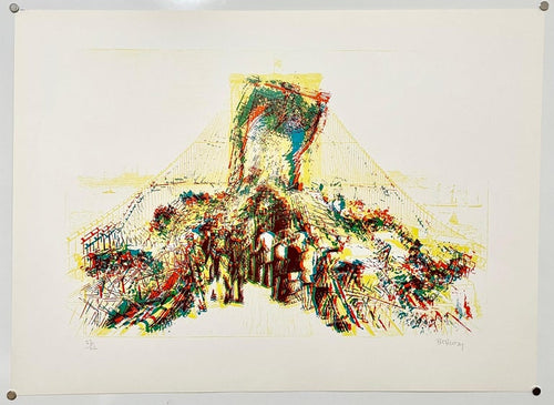 Architecture Kinetic New York Brooklyn Bridge Op Art Lithograph Pol Bury Ltd Ed