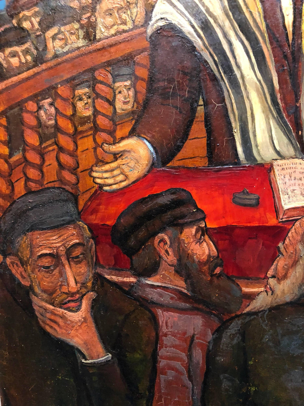 Preacher Rabbi Der Maggid Judaica Oil Painting WPA Jewish artist Maurice Kish