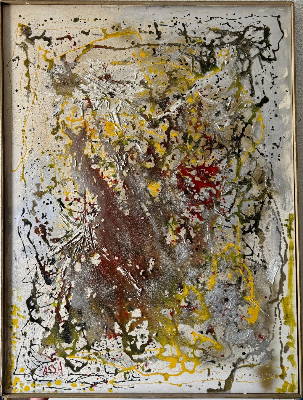 Modernist Persian Iranian Middle Eastern Abstract Fereydoun Assa Oil Painting