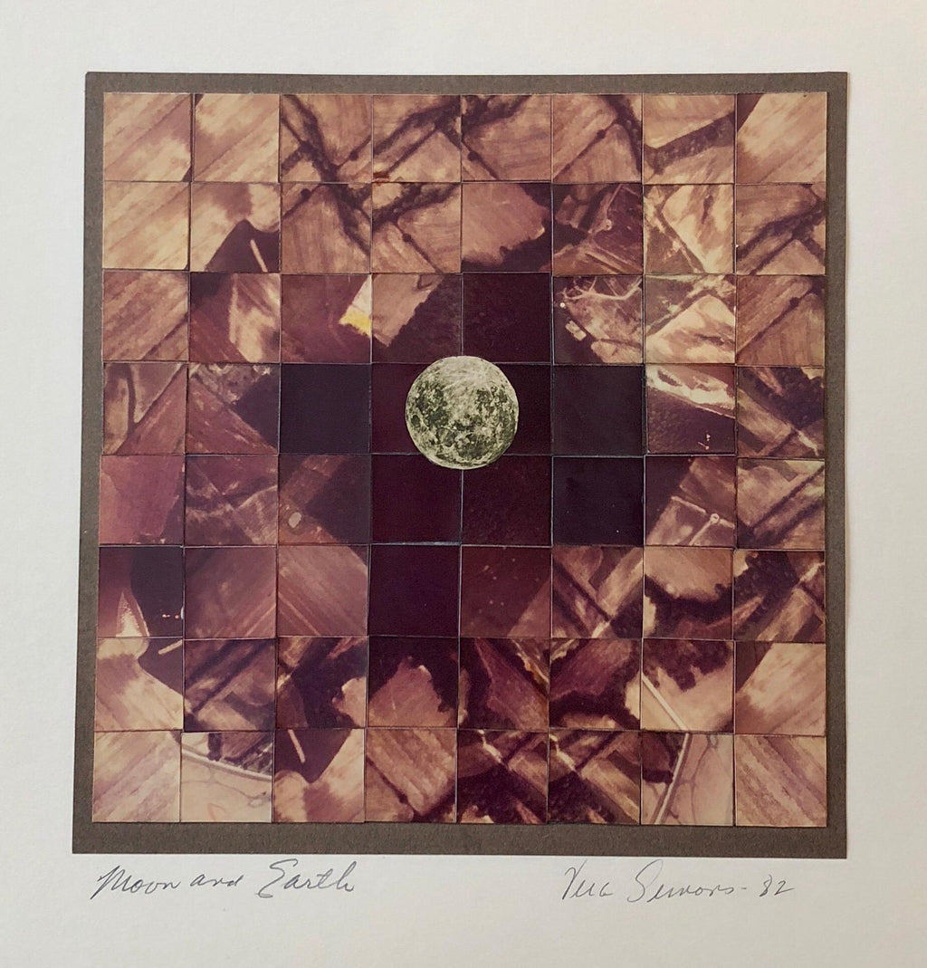 Moon and Earth Assemblage, Photo Mosaic Collage Photograph, Feminist Aviator