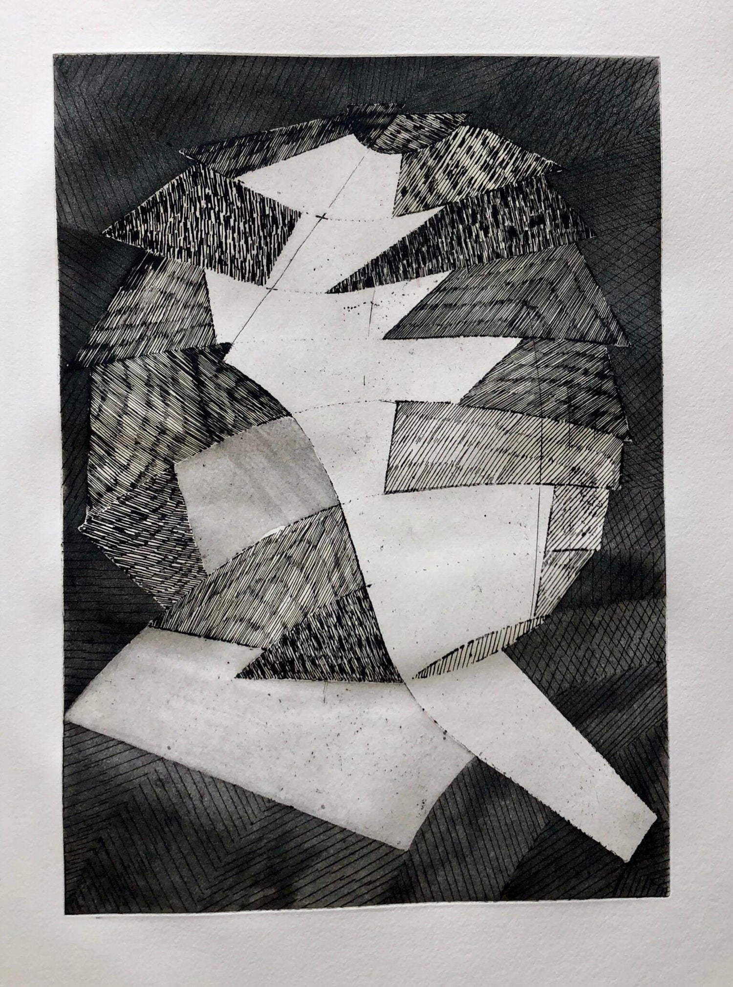 Israeli Modern Pop Art Aquatint Etching Cracked Earth Art Kadishman Lithograph