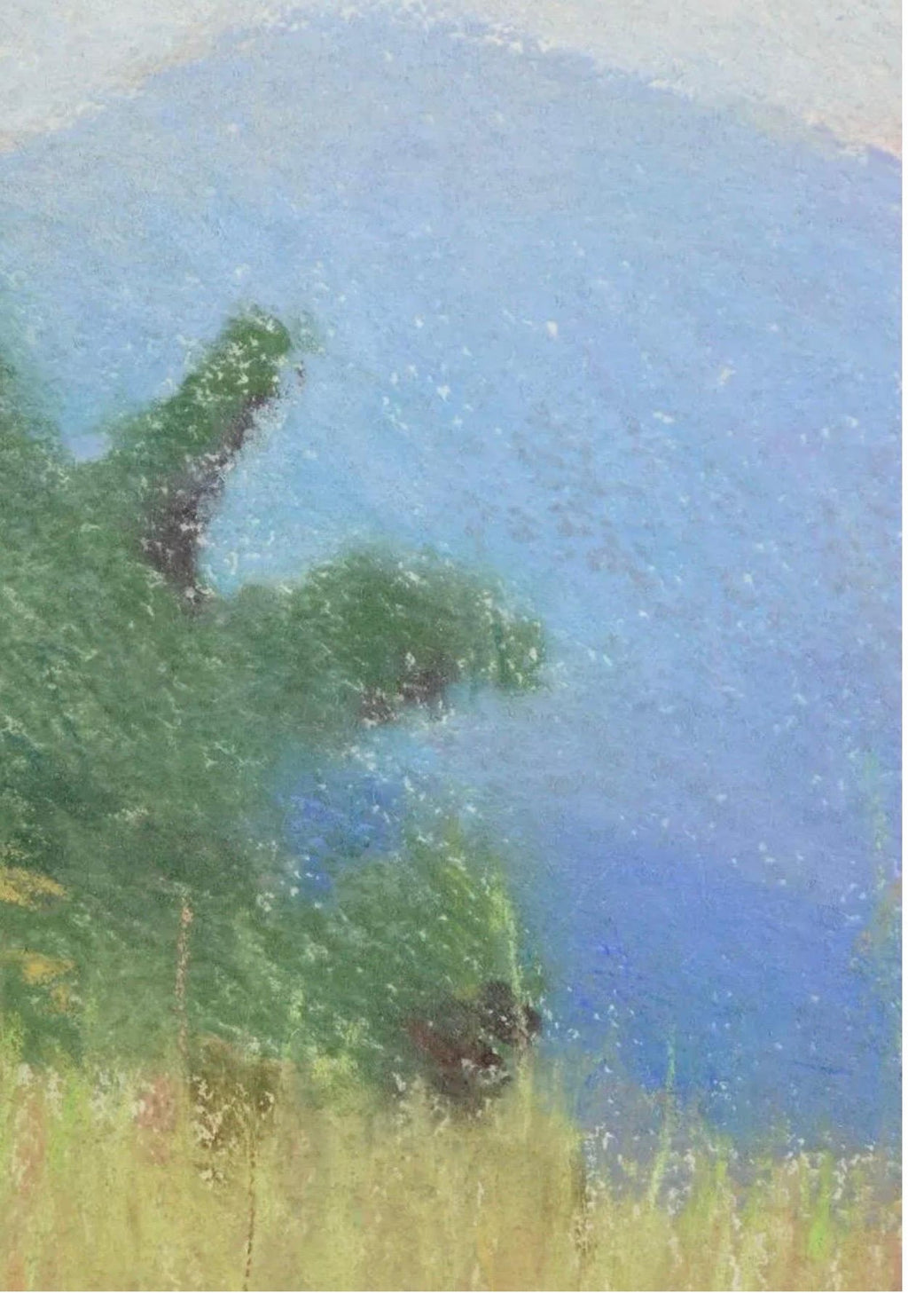 Large Pastel Landscape Purple Mountains Landscape American Modernist Painting