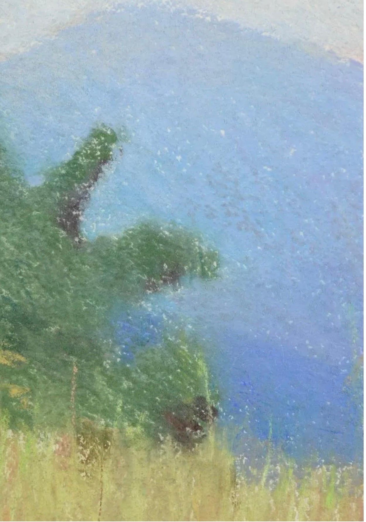 Large Pastel Landscape Purple Mountains Landscape American Modernist Painting