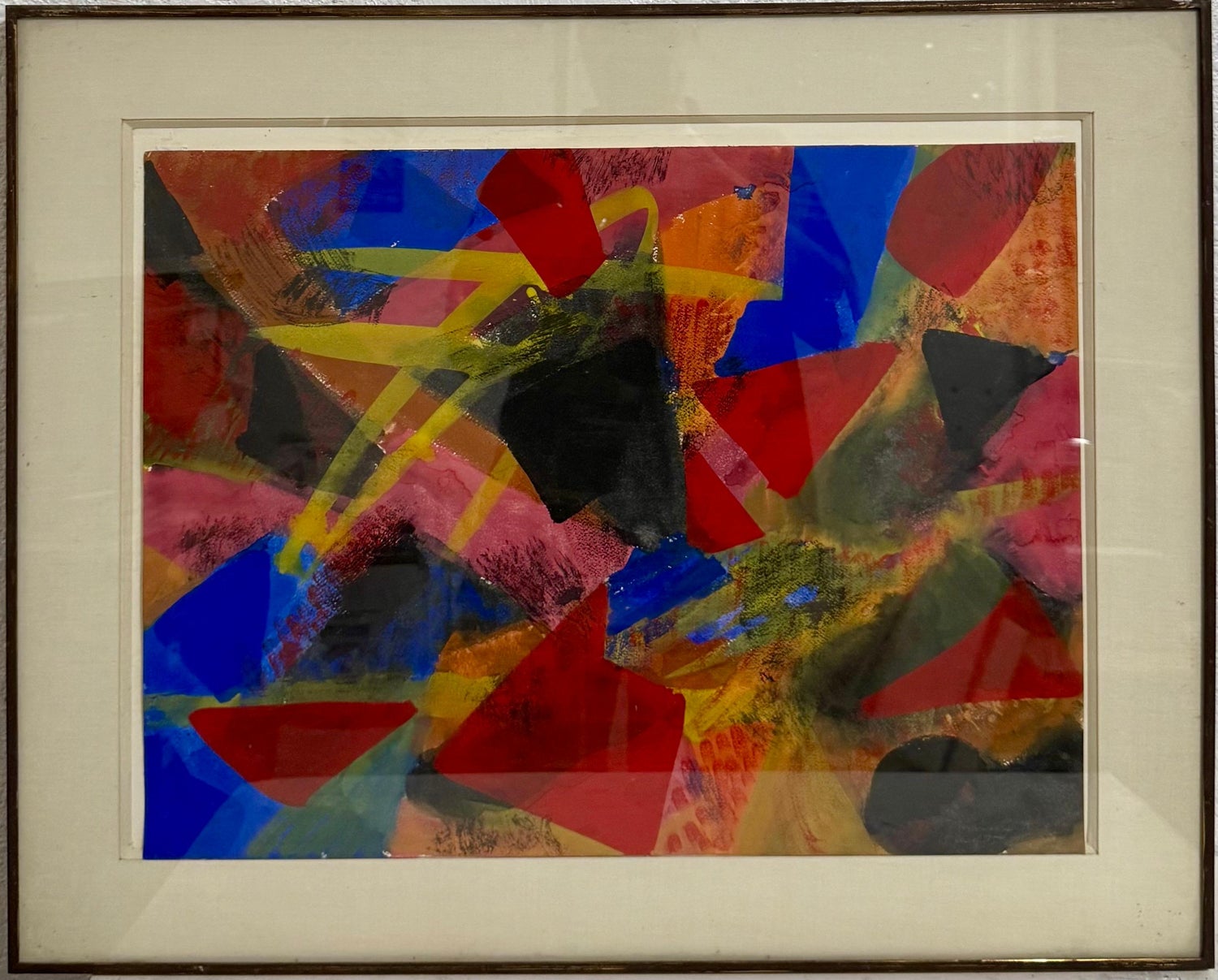 Richard Hennessy 1974 Colorful Vibrant Abstract Geometric Painting Modernist Art