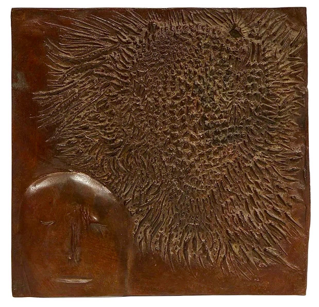 Bronze Sculpture Figure with Beast American Modernist Leonard Baskin Museum Art