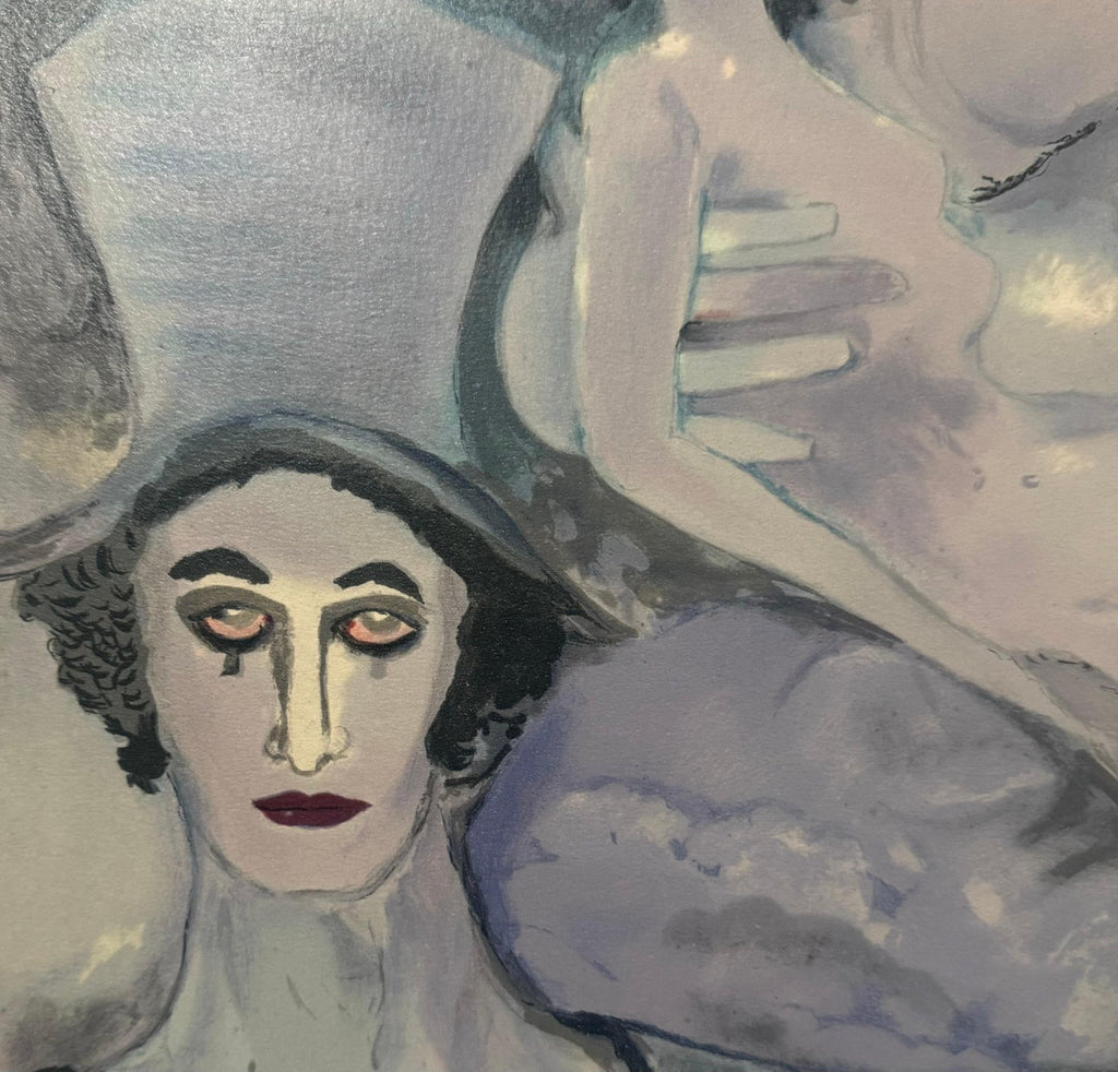 French Surrealist Lithograph Legendary Mime Marcel Marceau Third Eye Surrealism