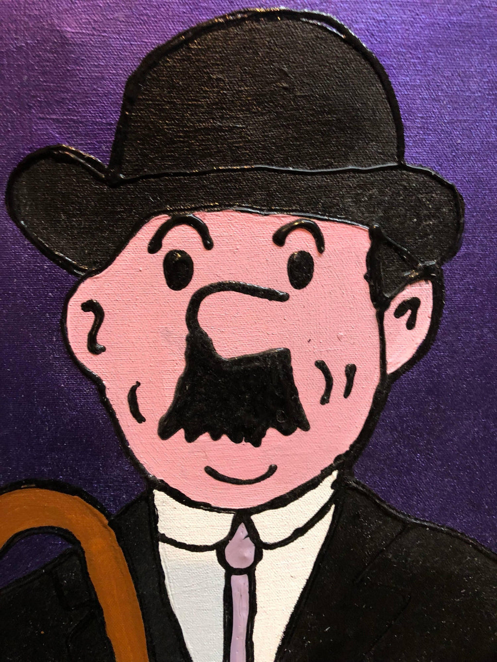 Pop Art Acrylic Painting 'Detectives' from the Tintin Comic books