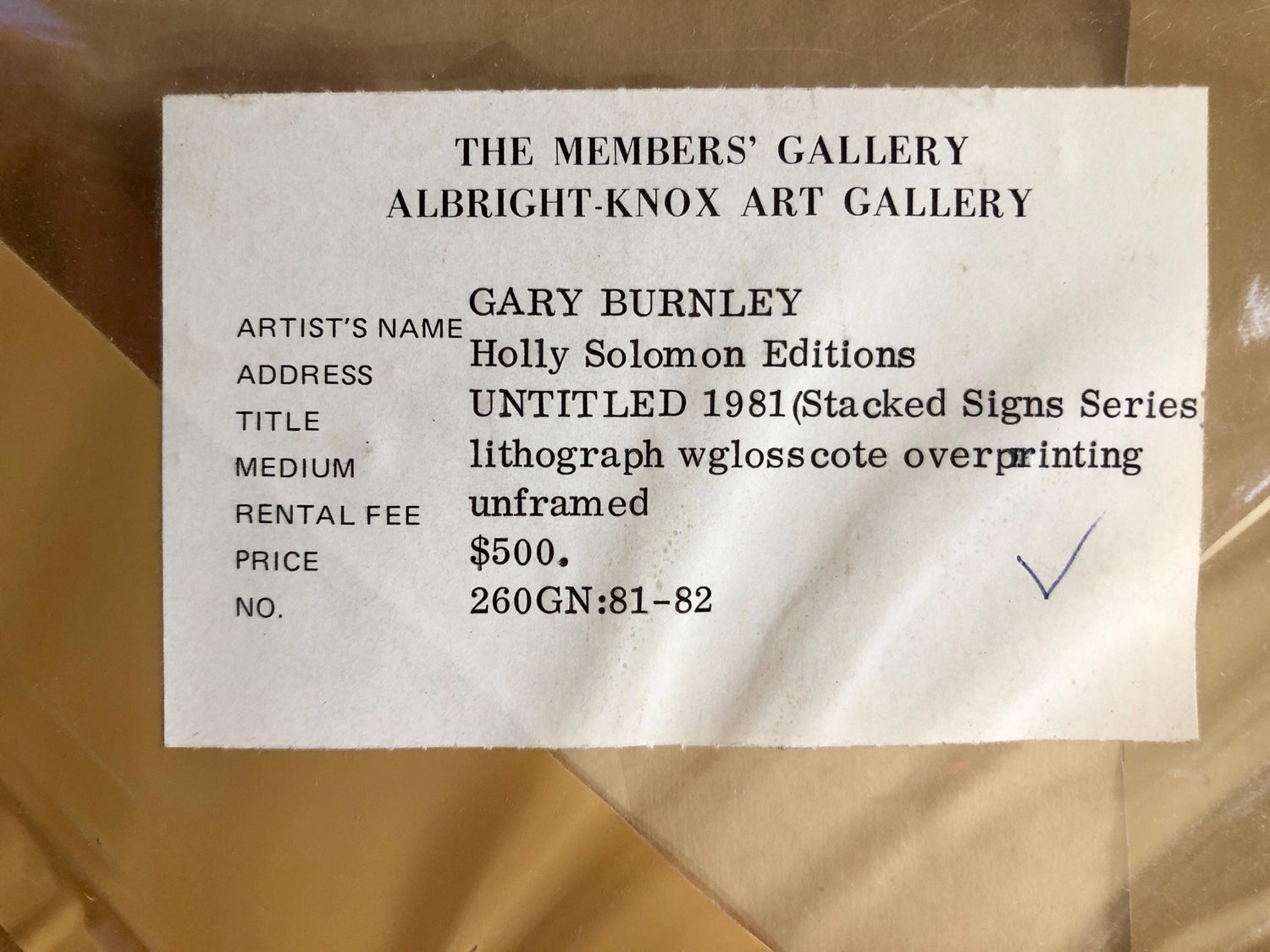 Lithograph w Gloss Overprinting Stacked Signs Post Modern 80s Memphis Milano Era
