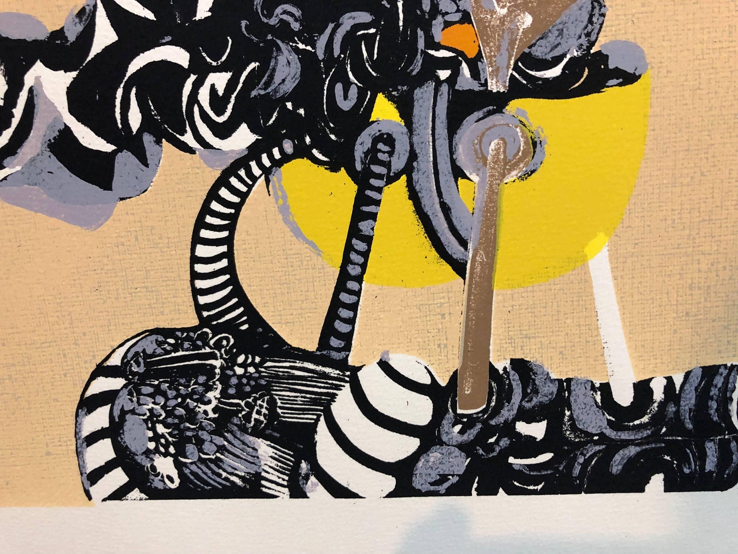 Rare Israeli Surrealist Judaica Abstract Lithograph Naftali Bezem