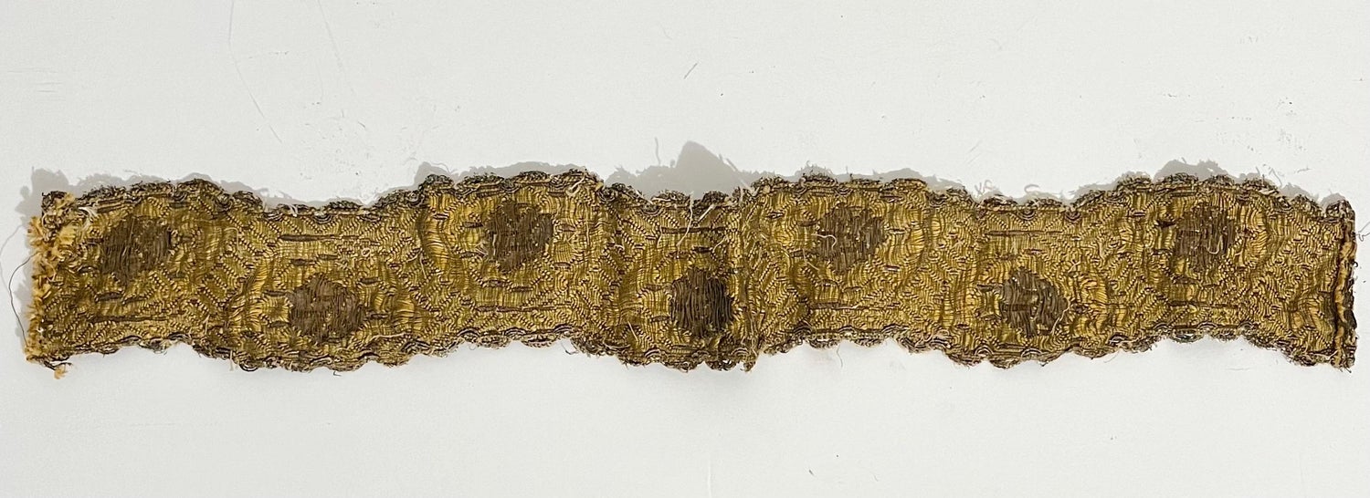 Rare Jewish Pre War Woven Gold Textile Embroidered Antique Judaica Tallit Atara