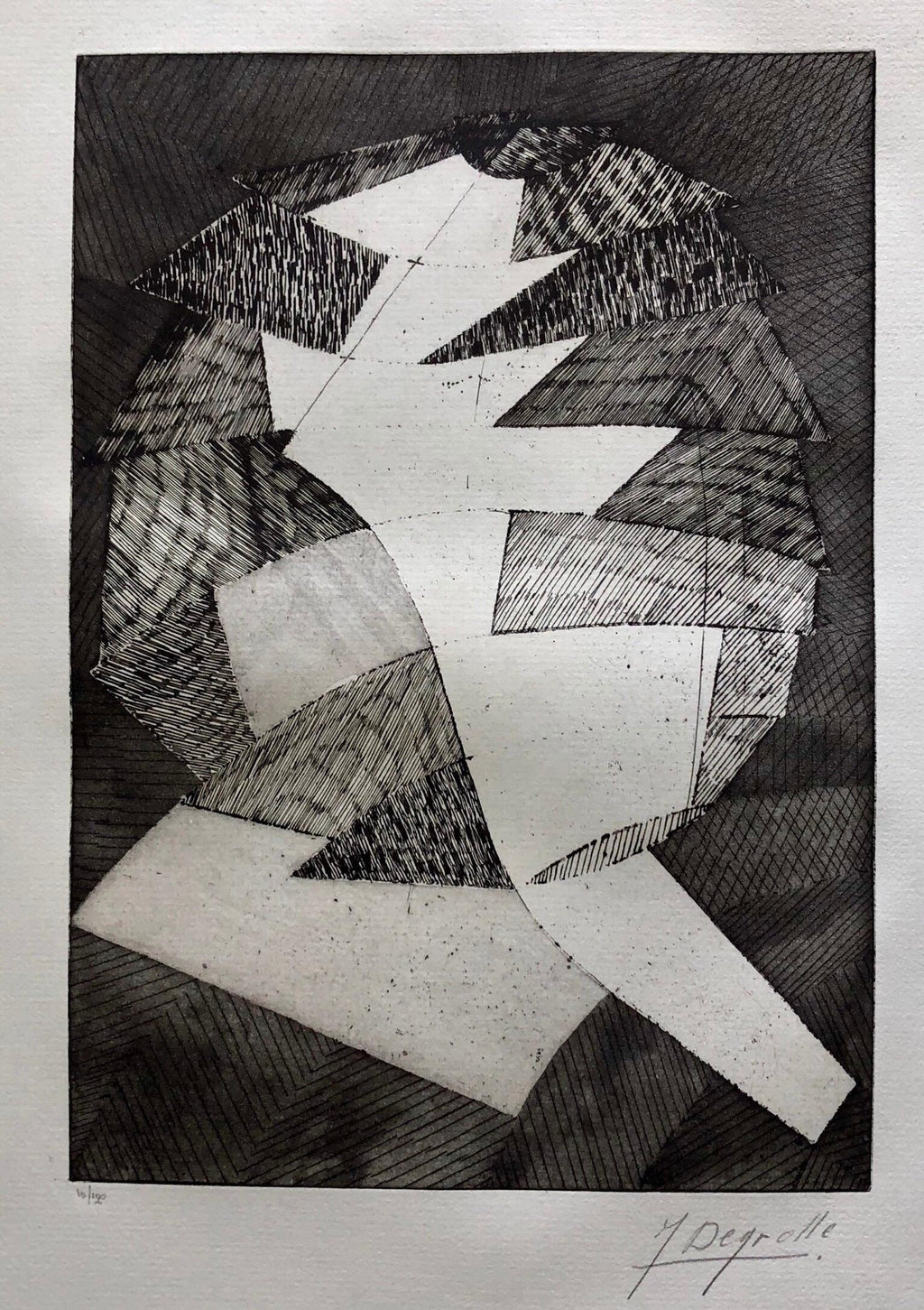 Israeli Modern Pop Art Aquatint Etching Cracked Earth Art Kadishman Lithograph