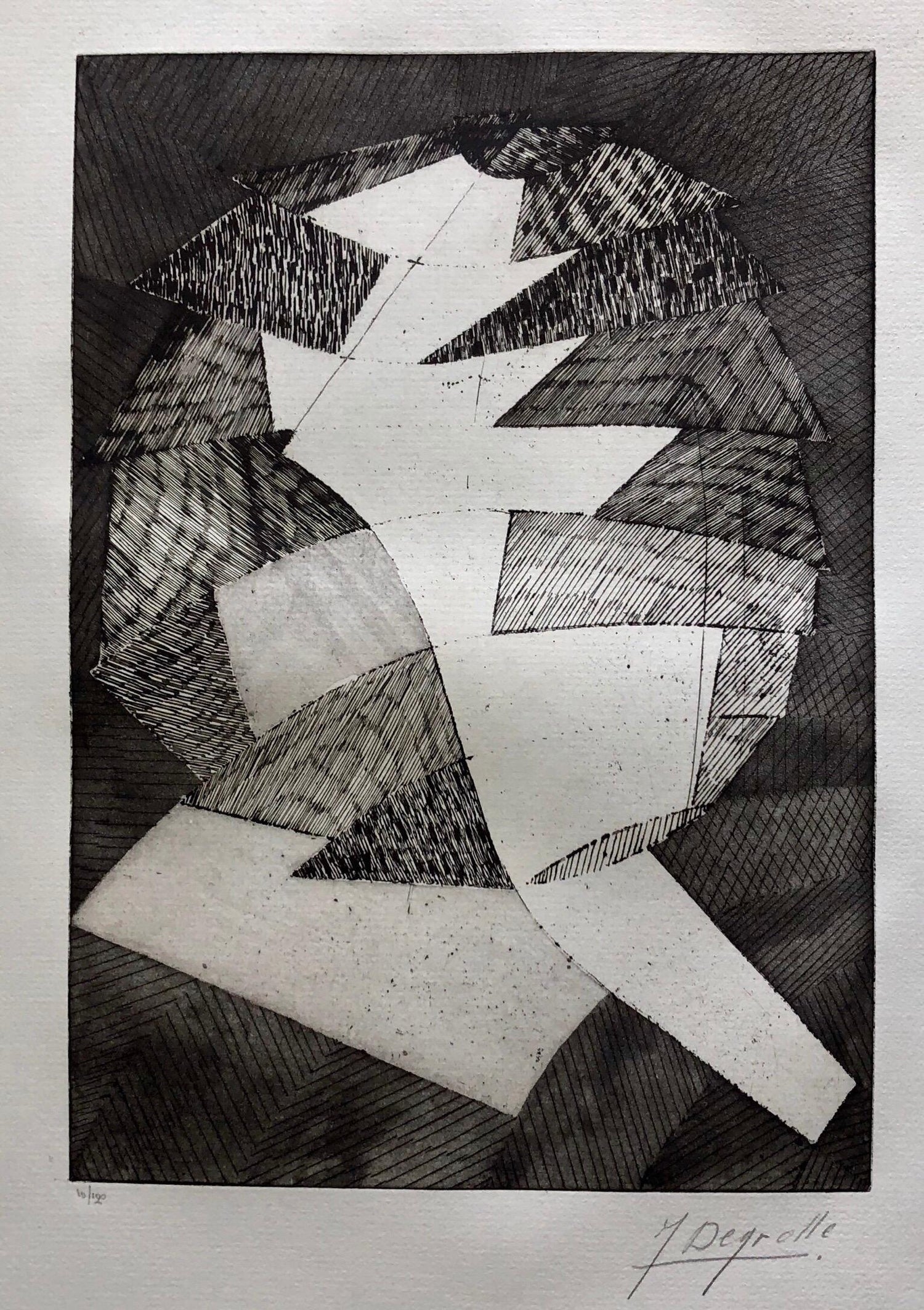 Israeli Modern Pop Art Aquatint Etching Cracked Earth Art Kadishman Lithograph