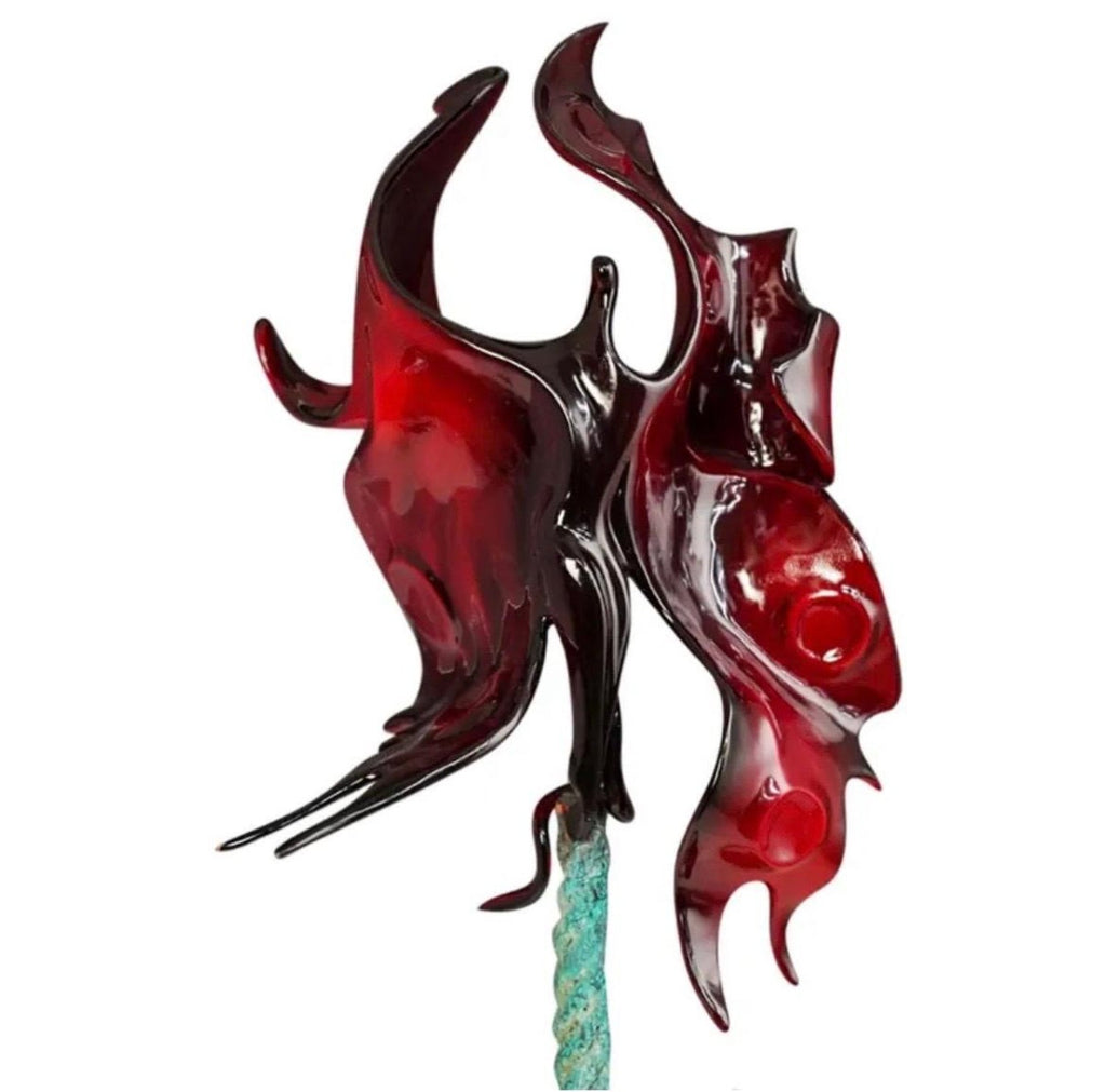 Large Abstract Angels Butterflies Israeli Contemporary Bronze Enameled Sculpture