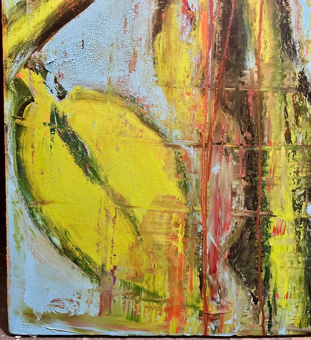 Large Modernist Rose Bouquet Oil on Linen Painting Aaron Fink