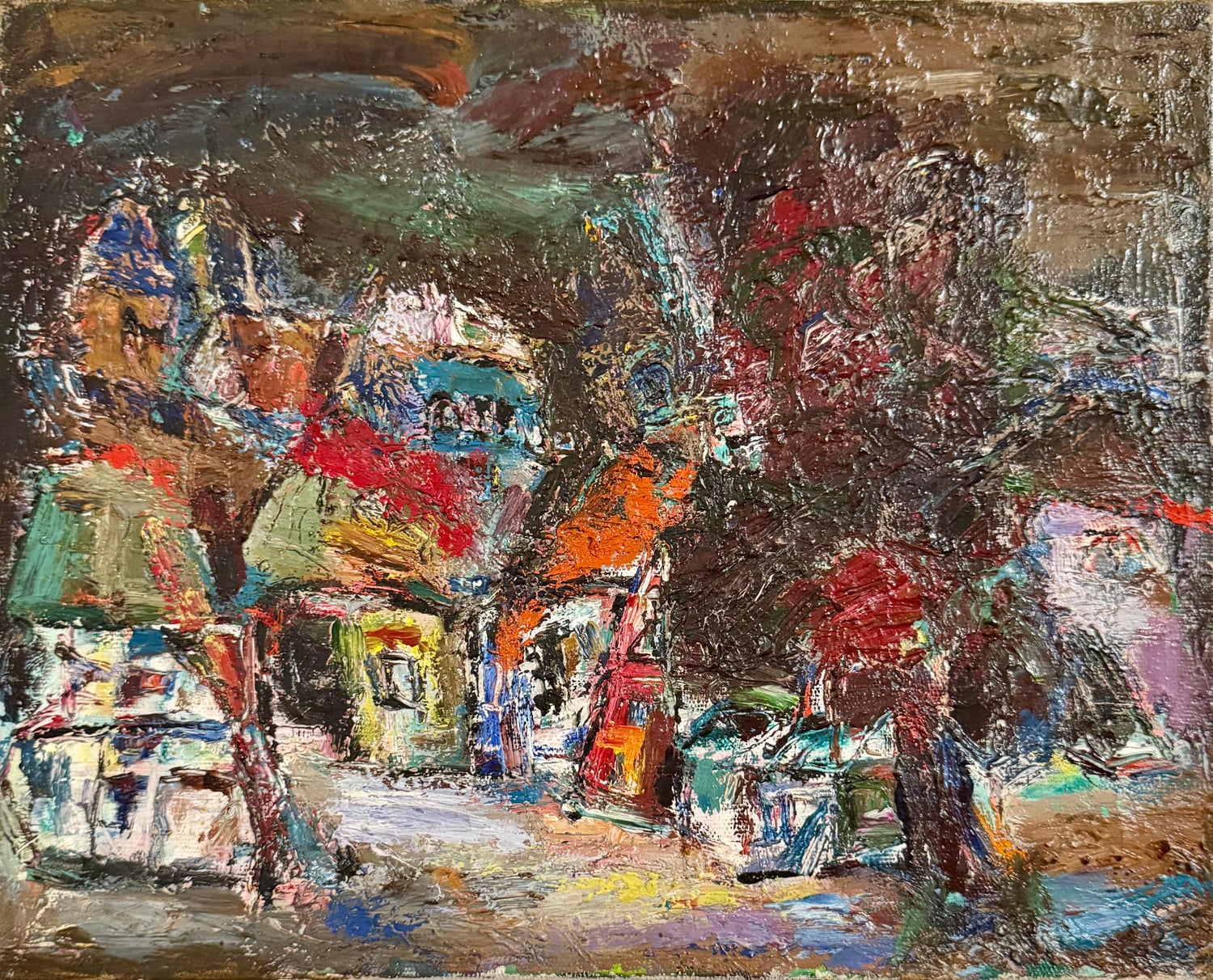 Russian Ukrainian Abstract Oil Painting Alexander Pavlov Vilnius Landscape