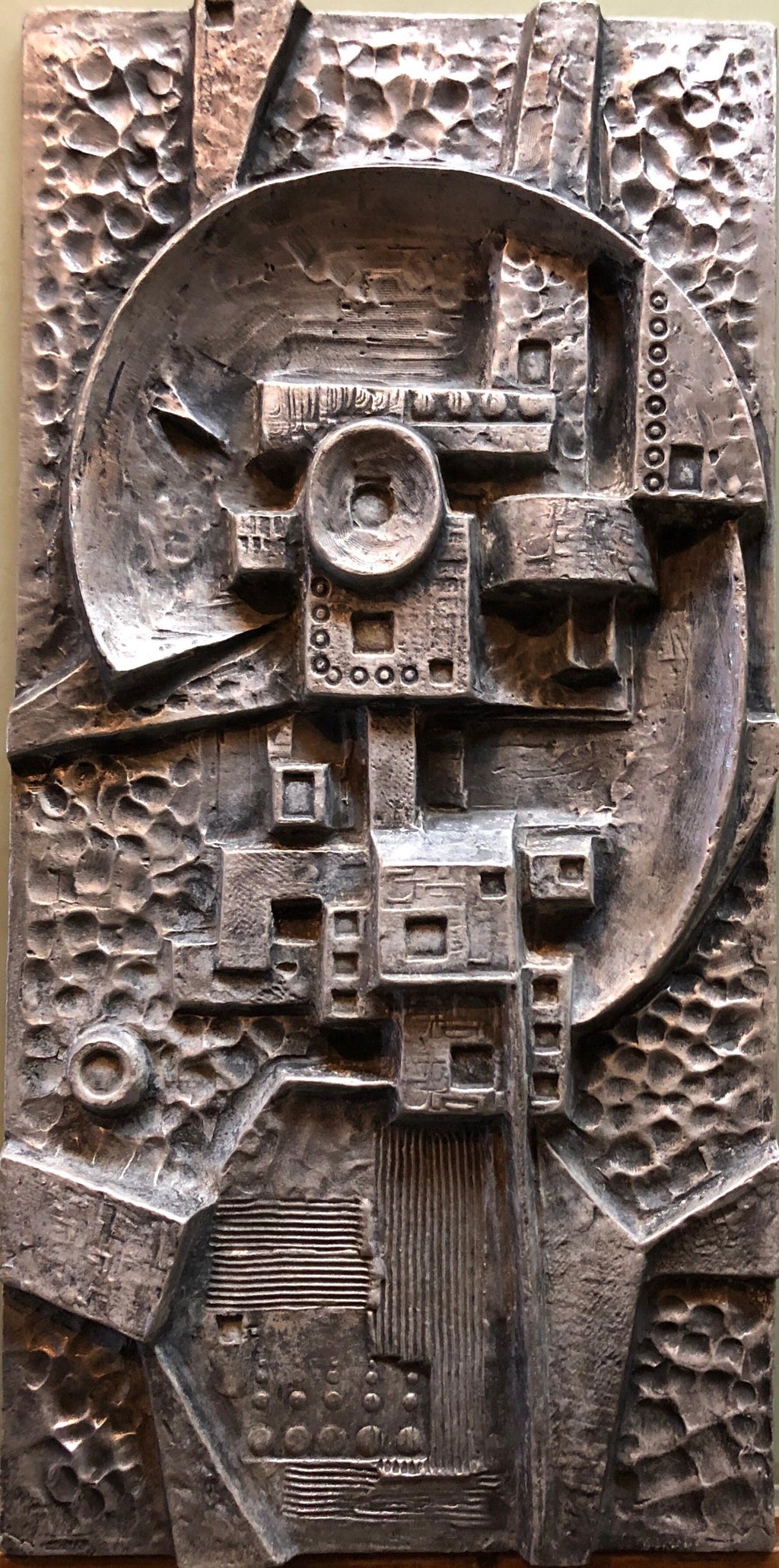 Mexican Modernist Master Silvered Cast Abstract Sculpture Relief Gunther Gerzso