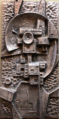 Mexican Modernist Master Silvered Cast Abstract Sculpture Relief Gunther Gerzso