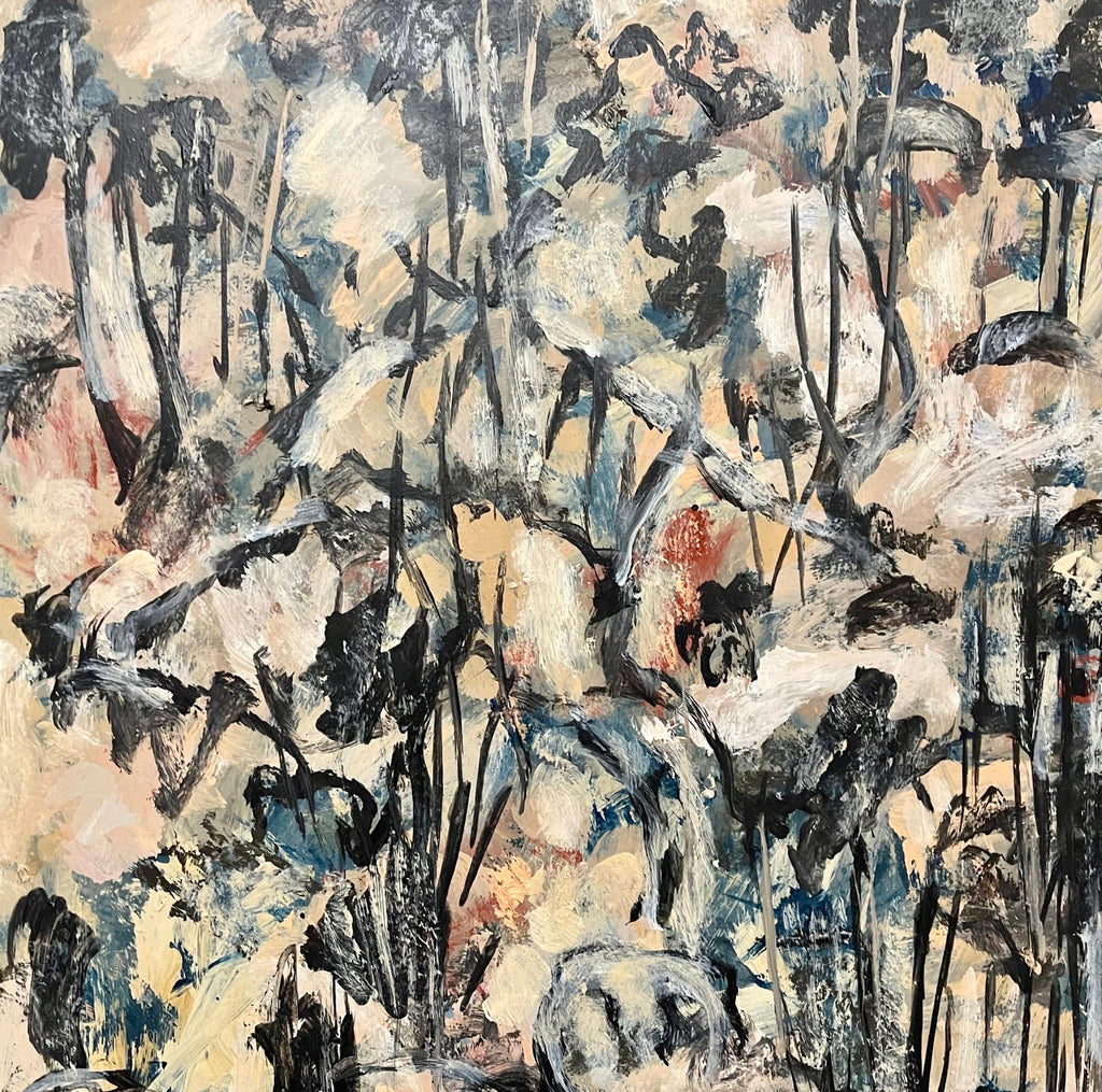 Australian American D. Rankin Abstract Expressionist Oil Painting Rocky Hillside