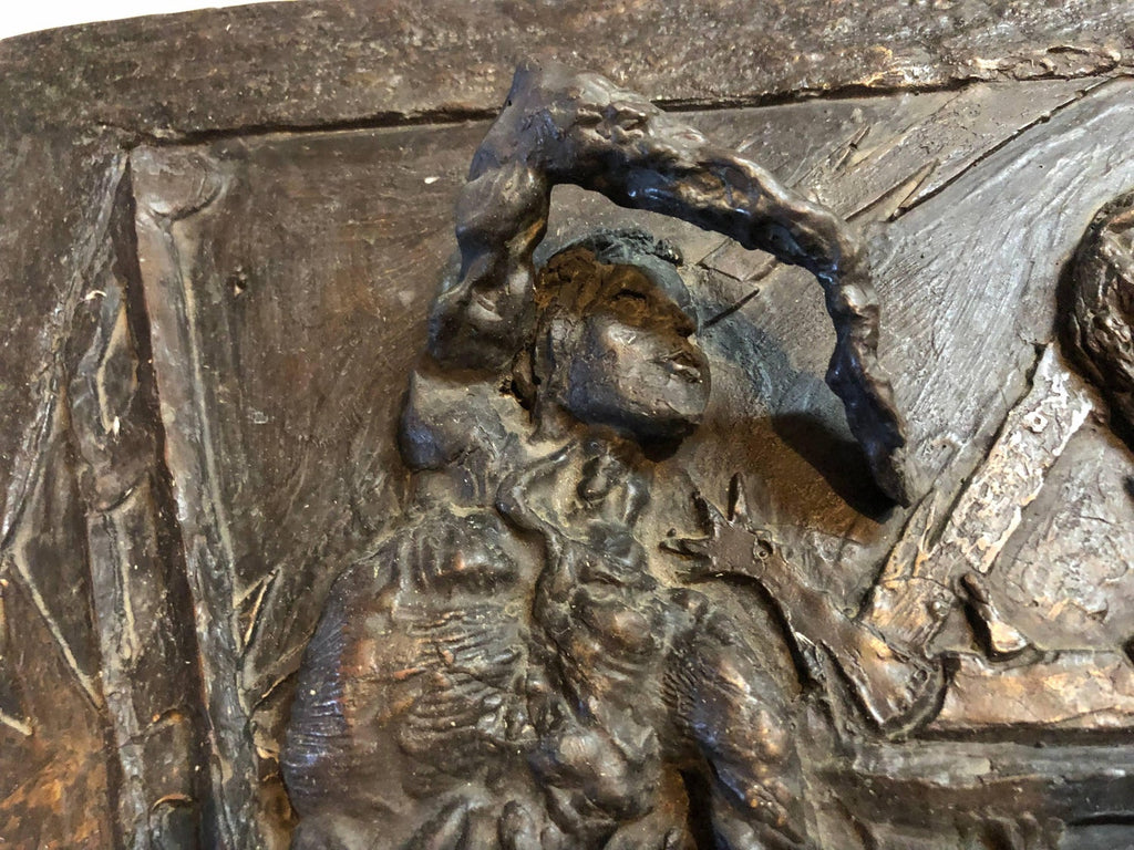 Large Bronze Bas Relief Danse Macabre Expressionist Sculpture Totentantz