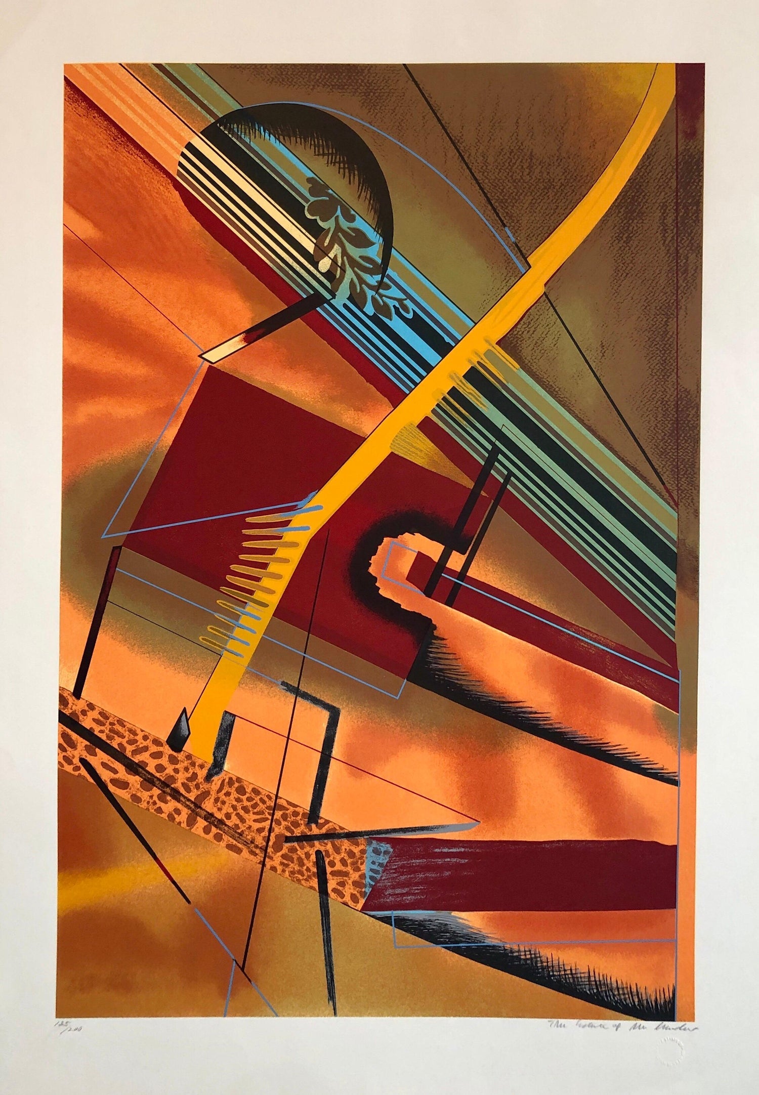 Surrealist Architectural Landscape "Fall for it" 1970s Chicago Modernist