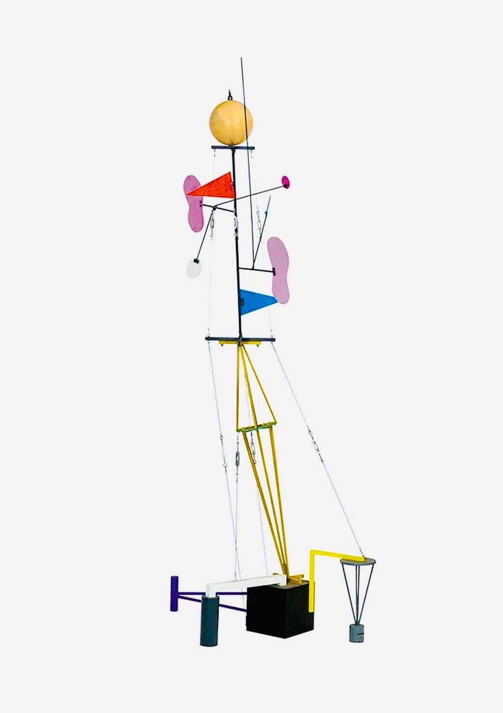 Large Post Modernist Color Pop Art Metal Sculpture Memphis Milano Peter Shire LA