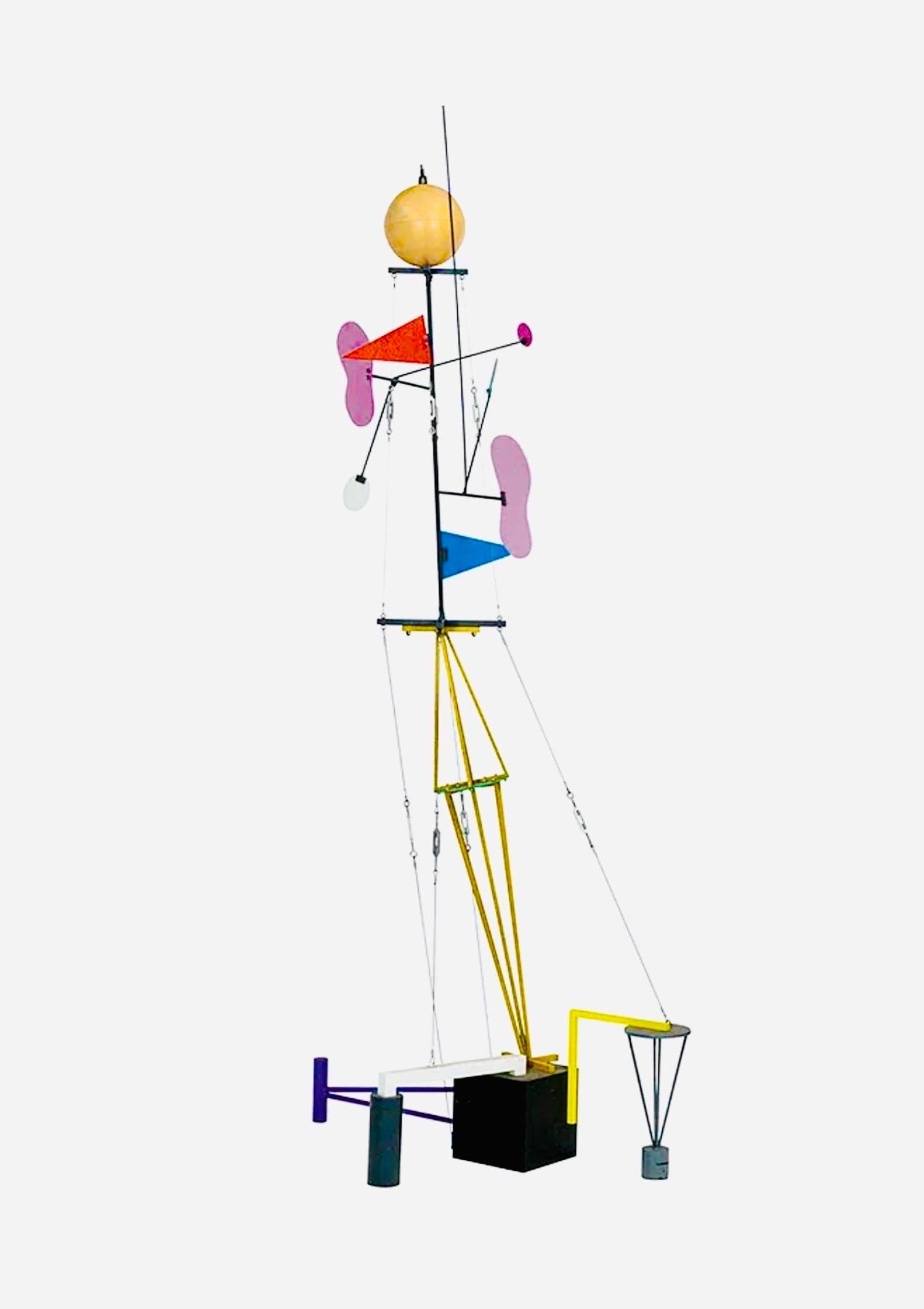Large Post Modernist Color Pop Art Metal Sculpture Memphis Milano Peter Shire LA