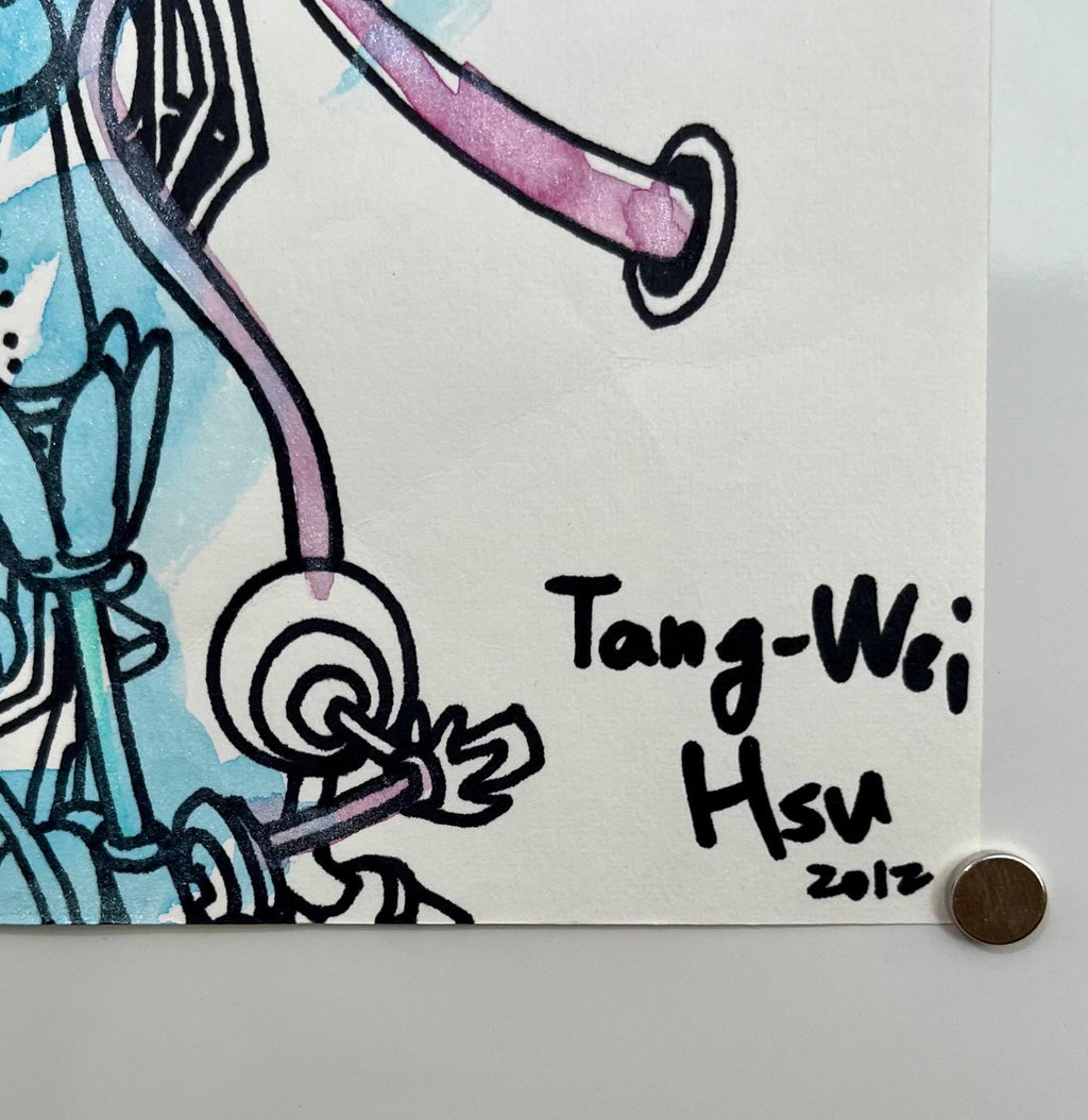 Contemporary Asian Cartoon Fantasy Art Mixed Media Drawing Tang Wei Hsu Anime
