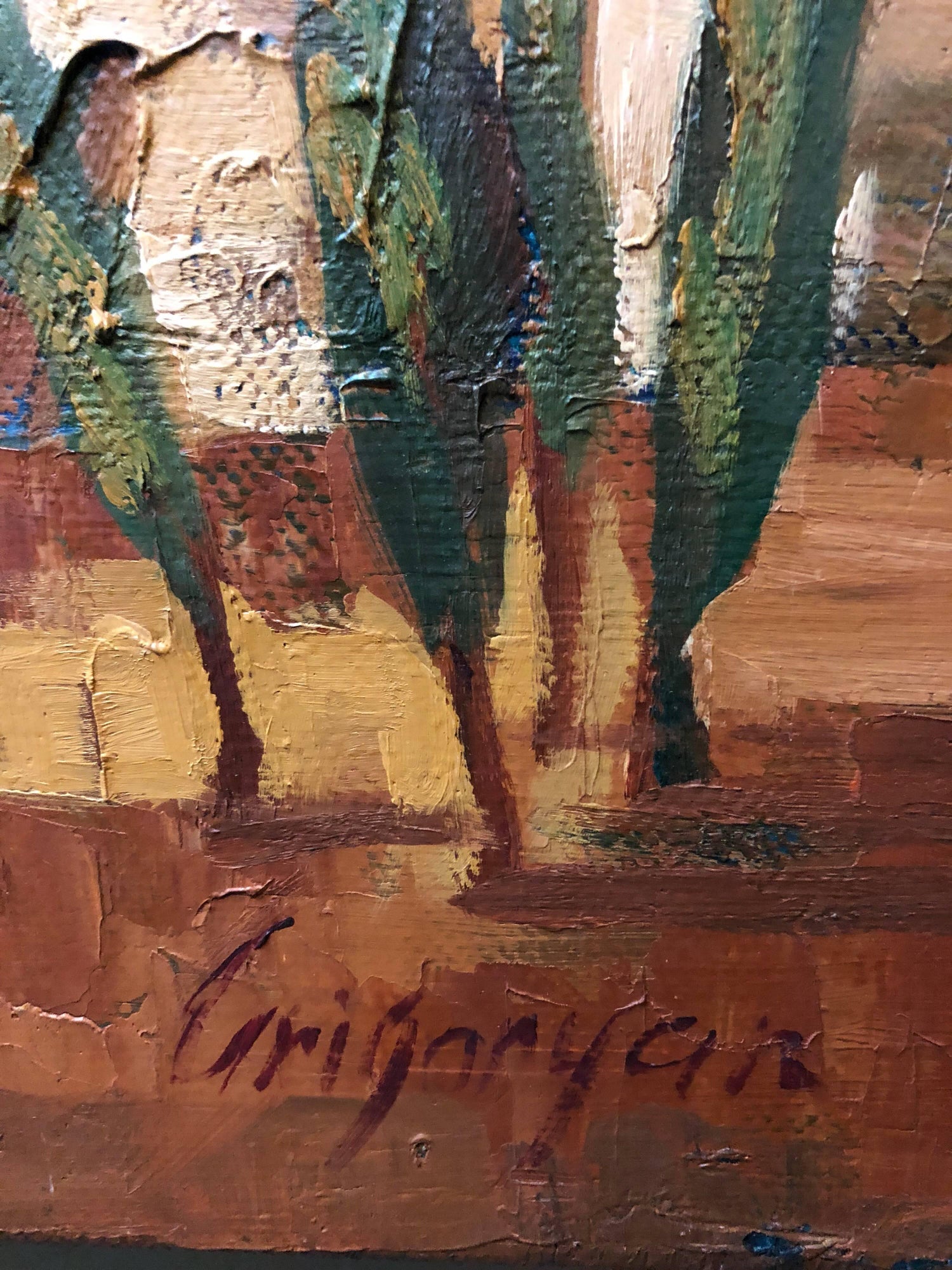 Old City Jerusalem Landscape Russian Israeli Judaica Oil Painting