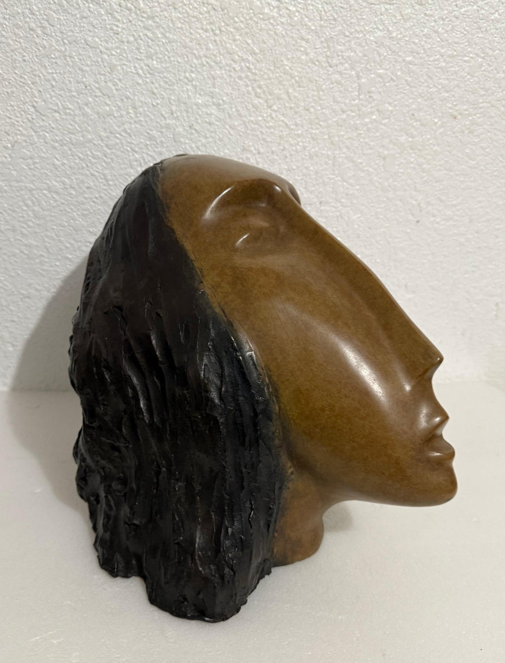 Large Bronze Sculpture Woman Head, After Modigliani, Ruth Bloch Israeli Artist
