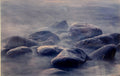 Vintage C Print "Of Time and Change" Boulders on a Sea Shore