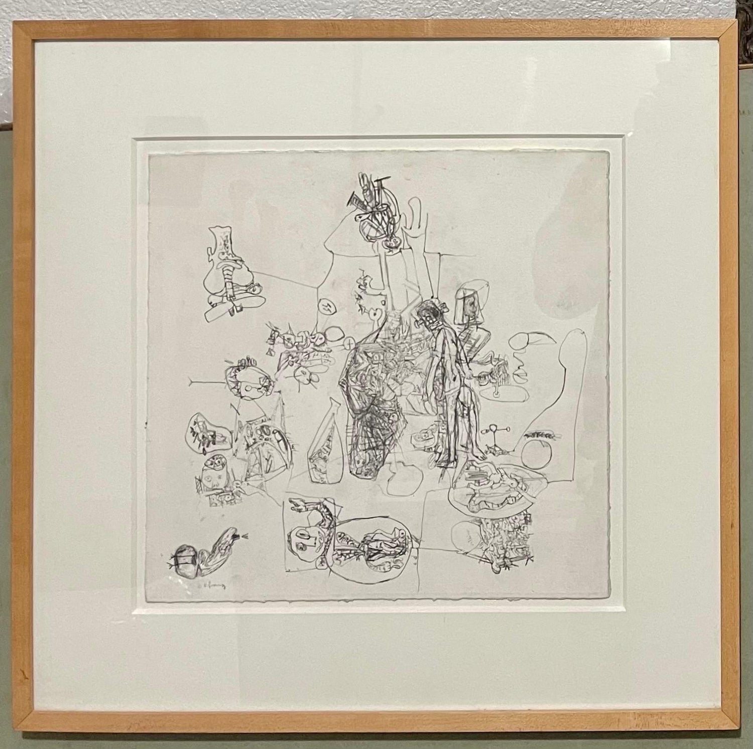 German Neo Expressionist Graphite Pencil Drawing Erwin Pfrang Nolan Gallery NYC