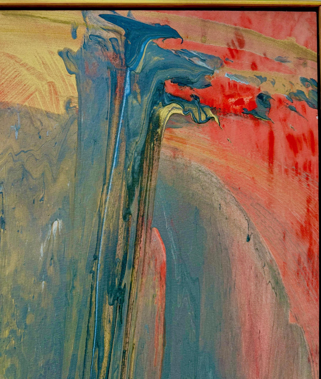 Large Modernist Abstract Color Field Acrylic Painting Woman Artist Francine Tint