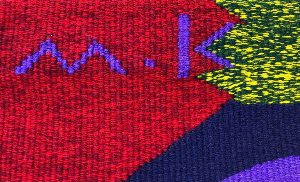 Israeli Hand Woven Colorful Wool Tapestry Weaving Menashe Kadishman Sheep Head