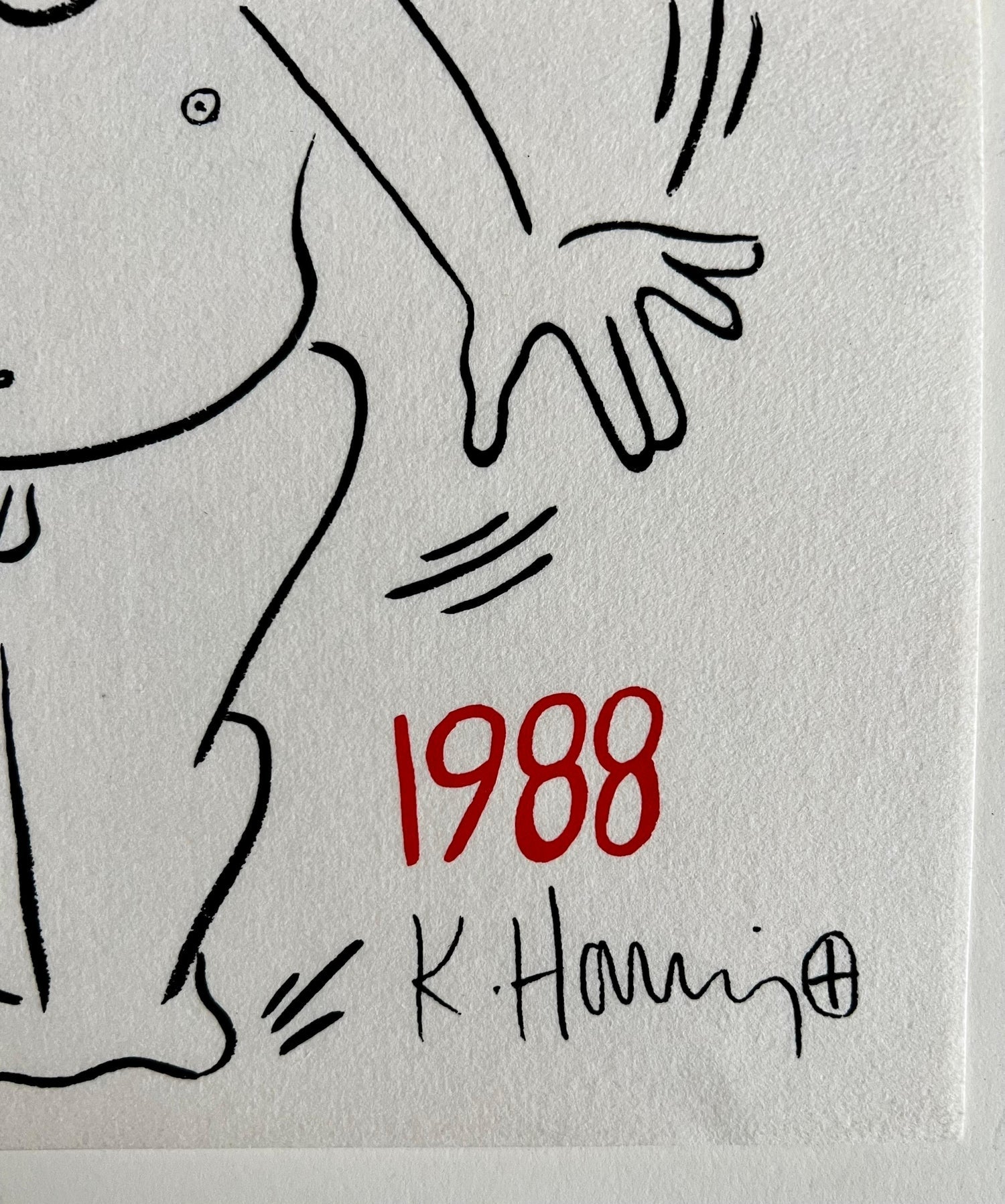 New Years 1988, Keith Haring Pop Art Nude Color Silkscreen Print Invitation