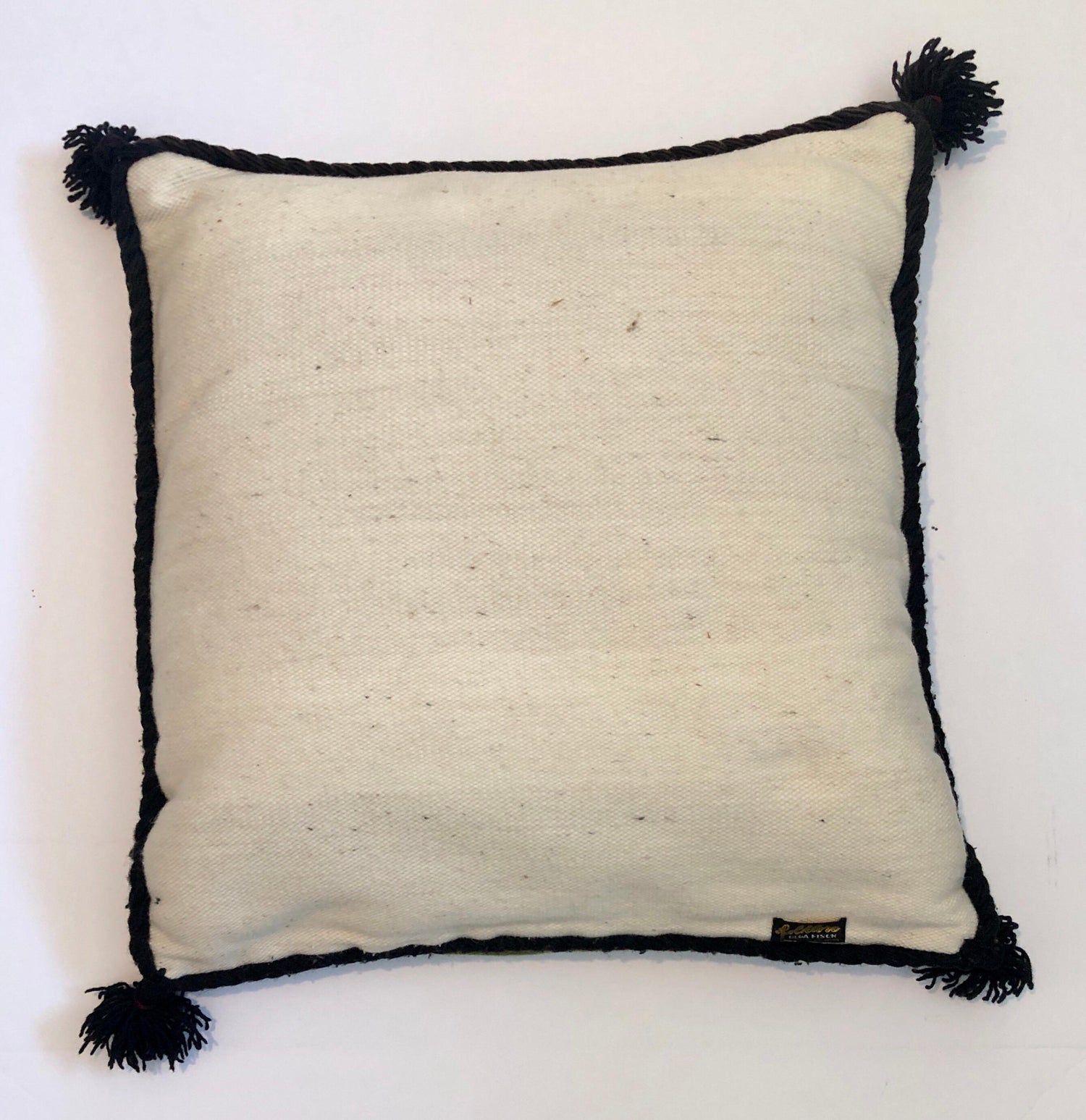 Vintage Handwoven Tapestry Wool Folk Art Rug Weaving Pillow or Wall Hanging
