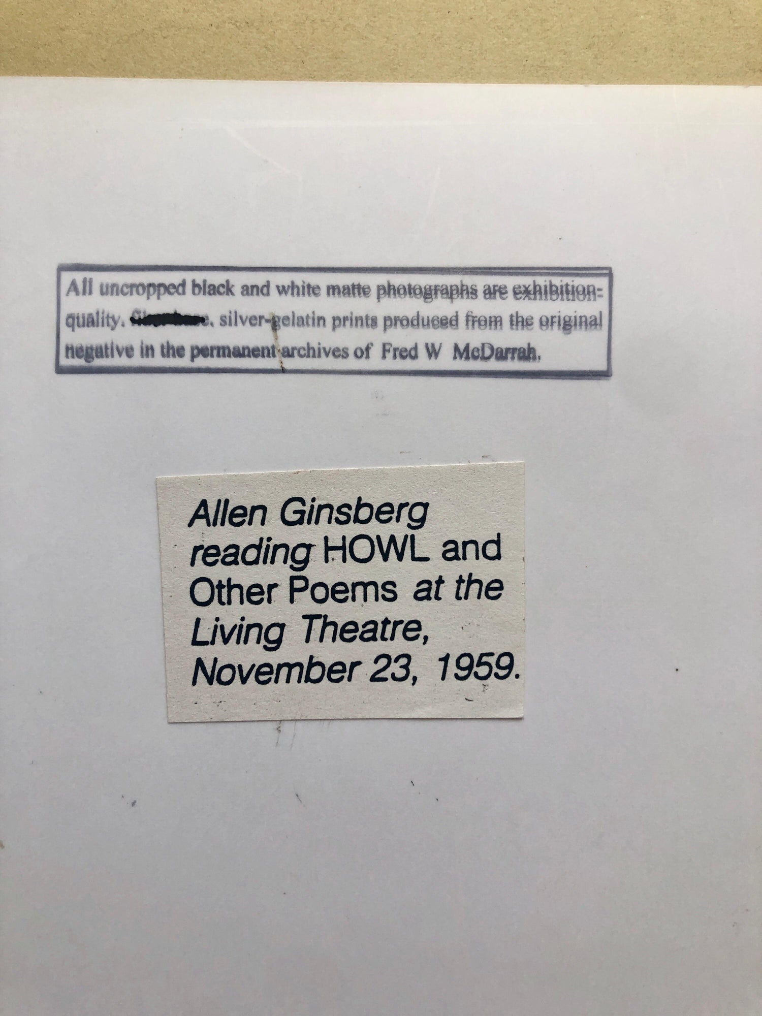 Vintage Print Silver Gelatin Signed Photograph Poet Allen Ginsberg Howl Photo