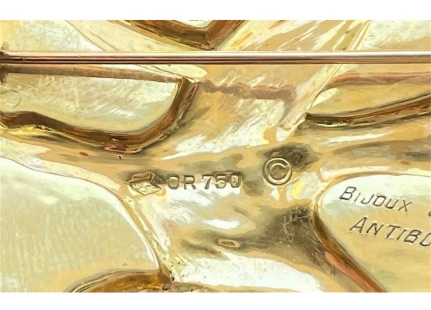 Rare 18 Karat Gold Enamel Georges Braque Sculpture Brooch