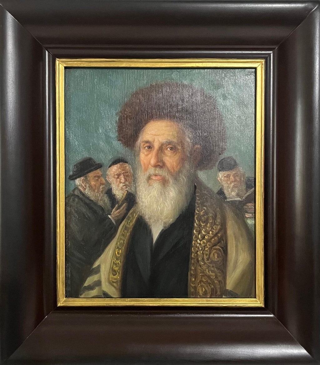 Oil Painting "The Rabbi" Sensitive Judaica Portrait by Italian American master