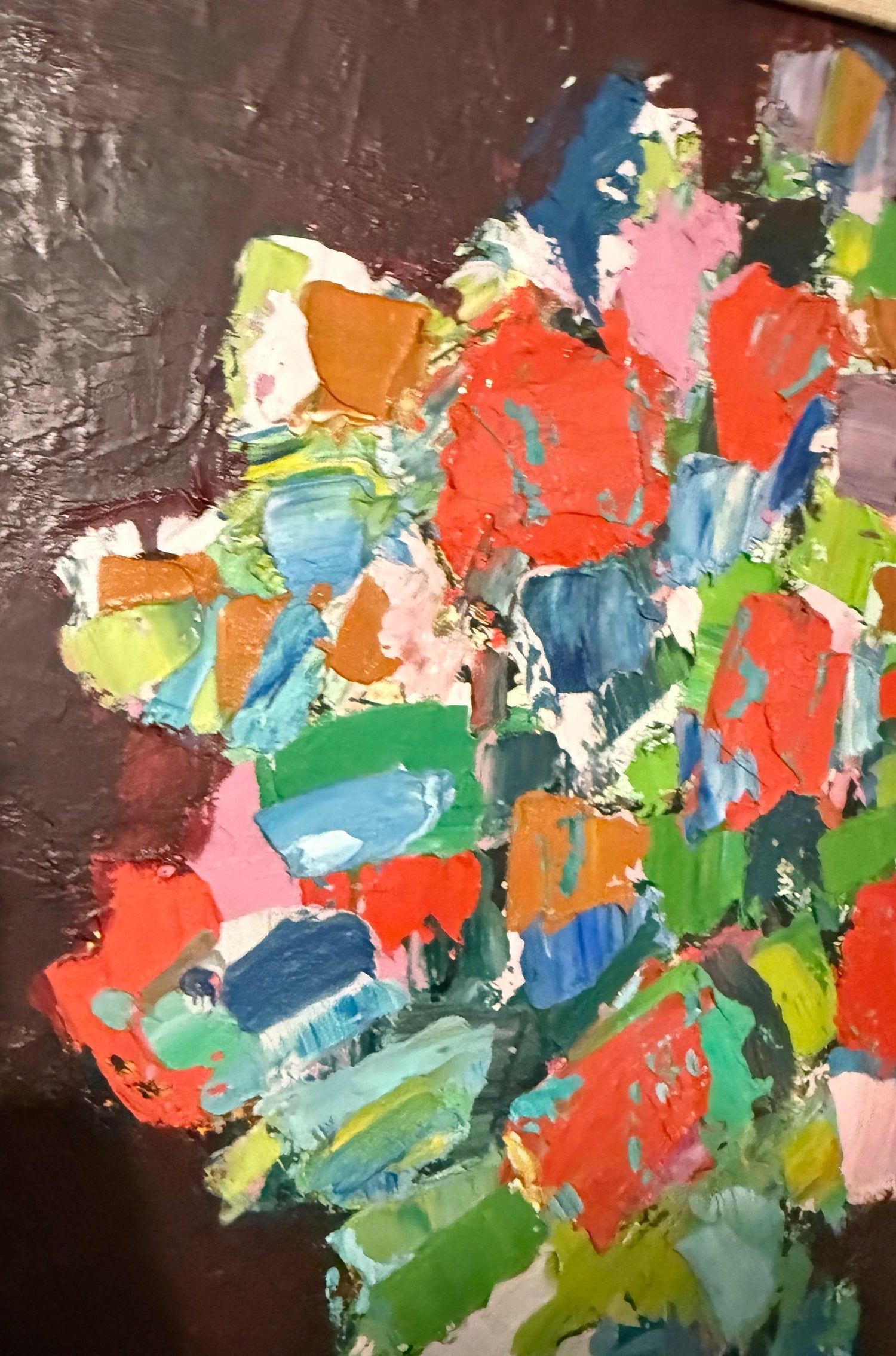 German American Abstract Expressionist Erwin Wending Oil Painting Bold Flowers