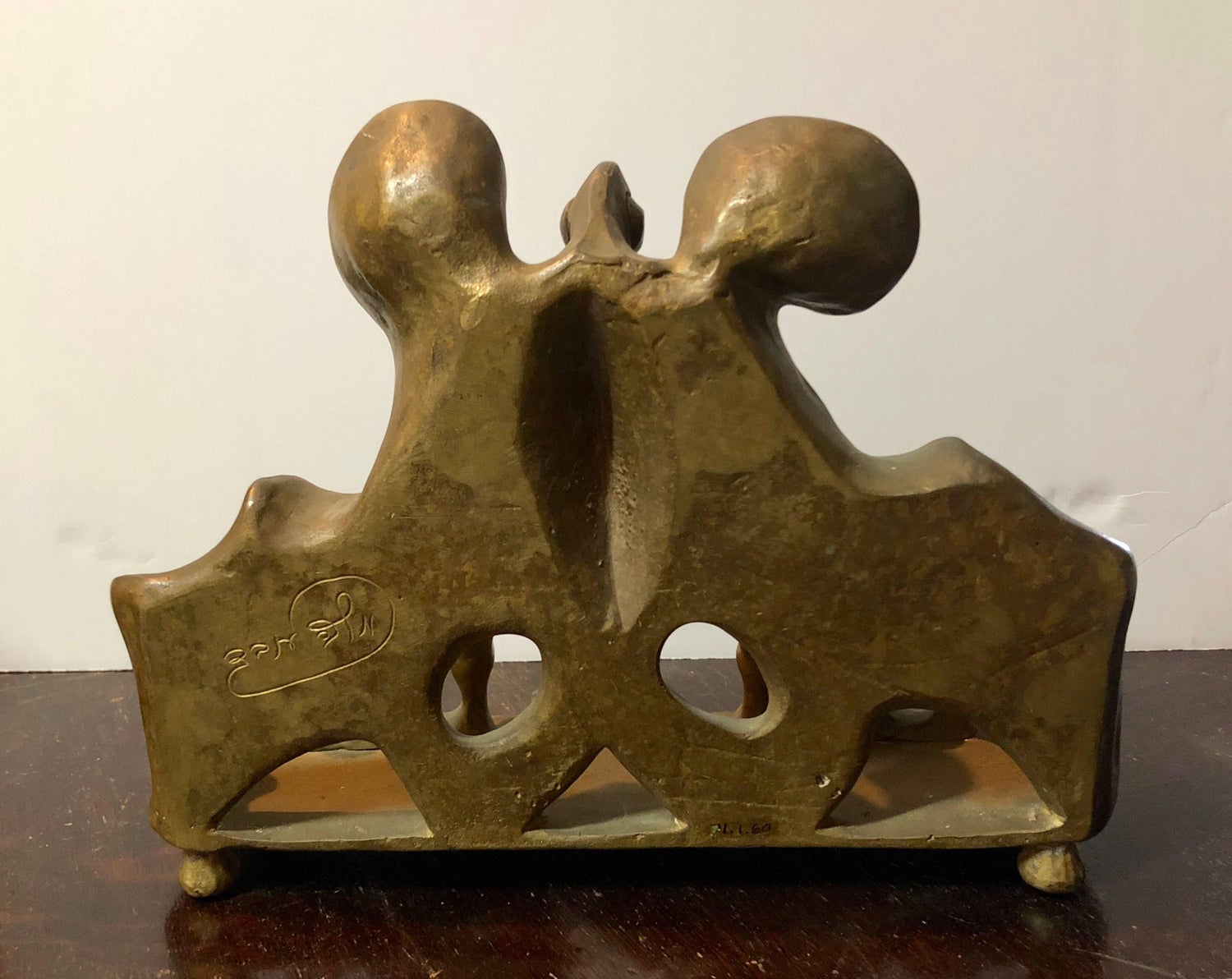RARE Judaica Holocaust Memorial Menorah Bronze Sculpture