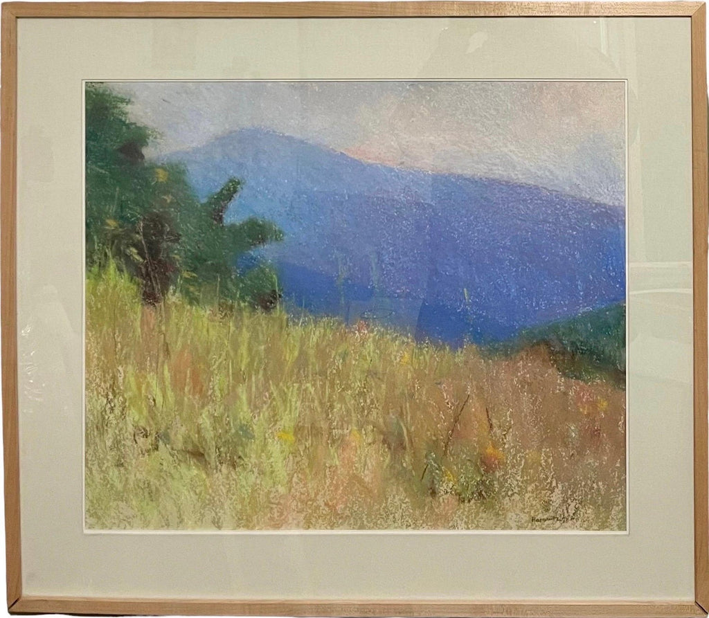 Large Pastel Landscape Purple Mountains Landscape American Modernist Painting