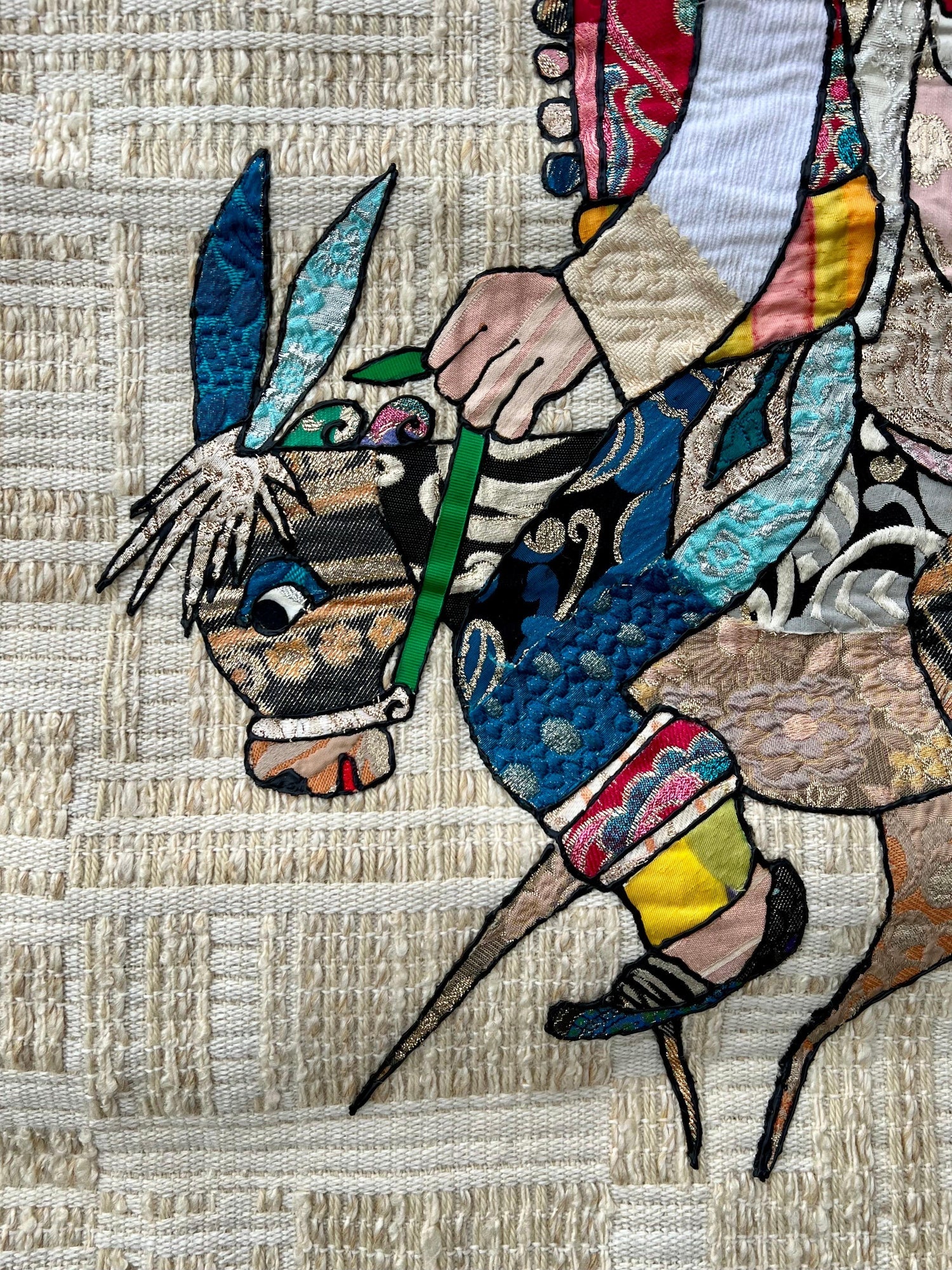 Naive European French Folk Art Jovan Lazar Obican Tapestry Wall Hanging Weaving