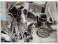 Large Joel Janowitz Boston Modernist Monotype Monoprint Painting Piranesi Series