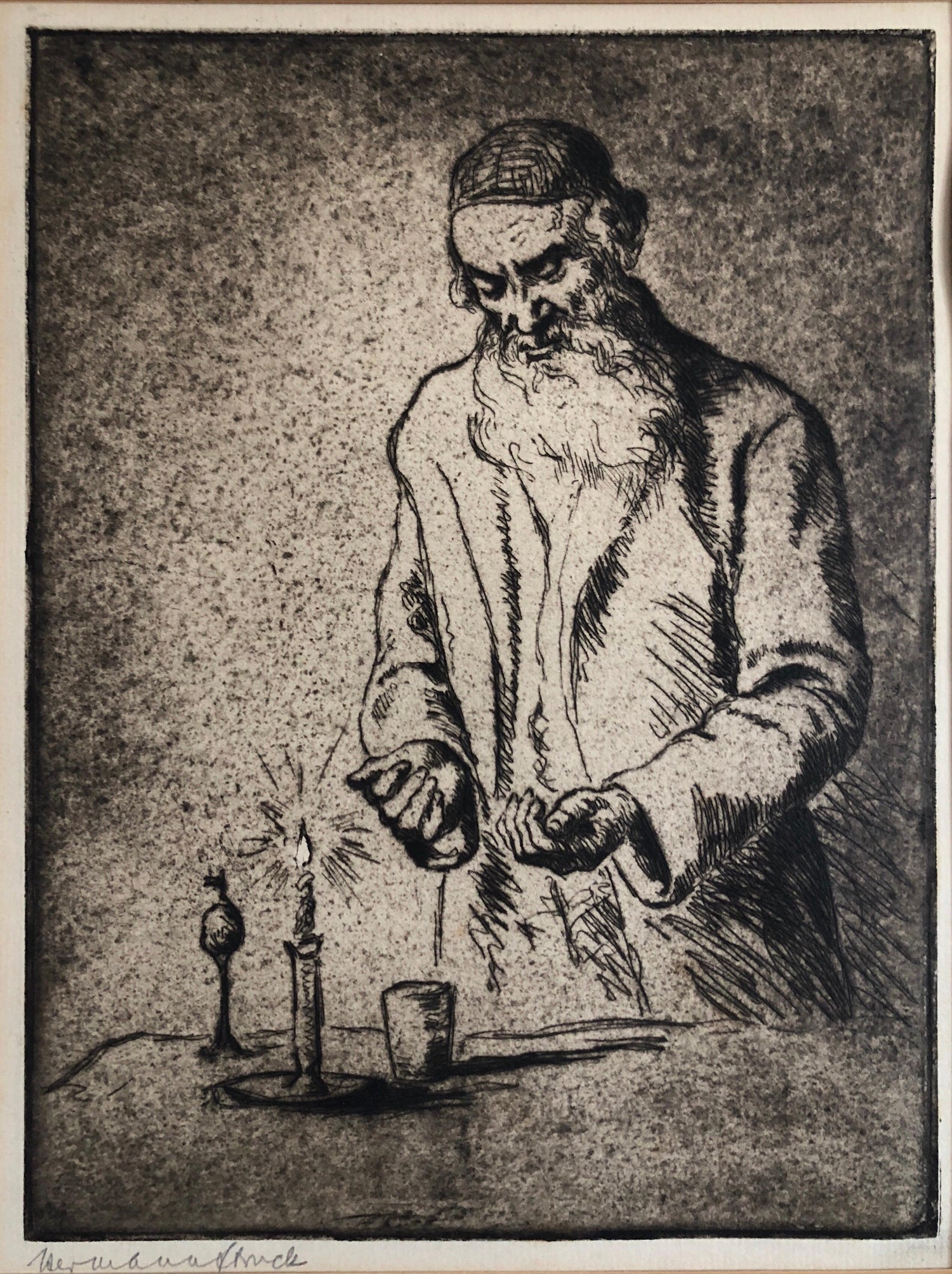 German Israeli Judaica Havdalah Scene Jewish Shabbat Closing Ceremony