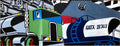 Bold Graphic Illustration Pop Art Image of Large Truck, Orignal Alkyd Painting