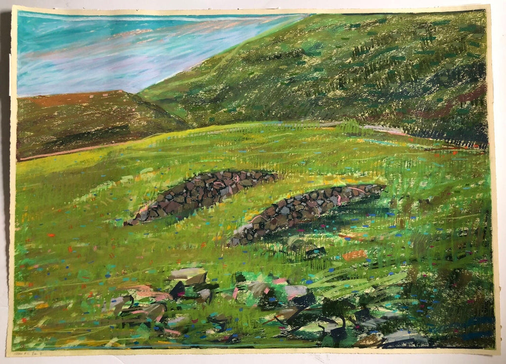 Large Abstract Landscape Pastel Drawing Painting San Francisco Artist, Megan #13