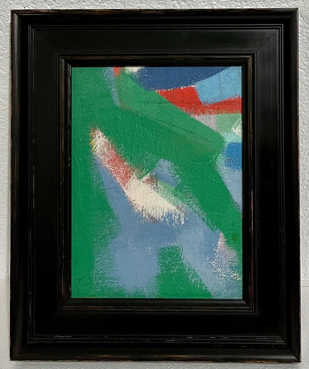 Bold German American Abstract Expressionist Color Field Oil Painting Carl Holty