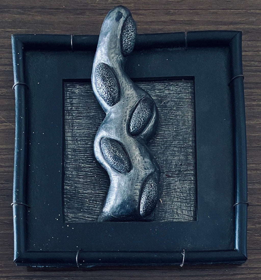 Mixed Media Contemporary 'Self Portrait from my Heart' Sculptured Painting