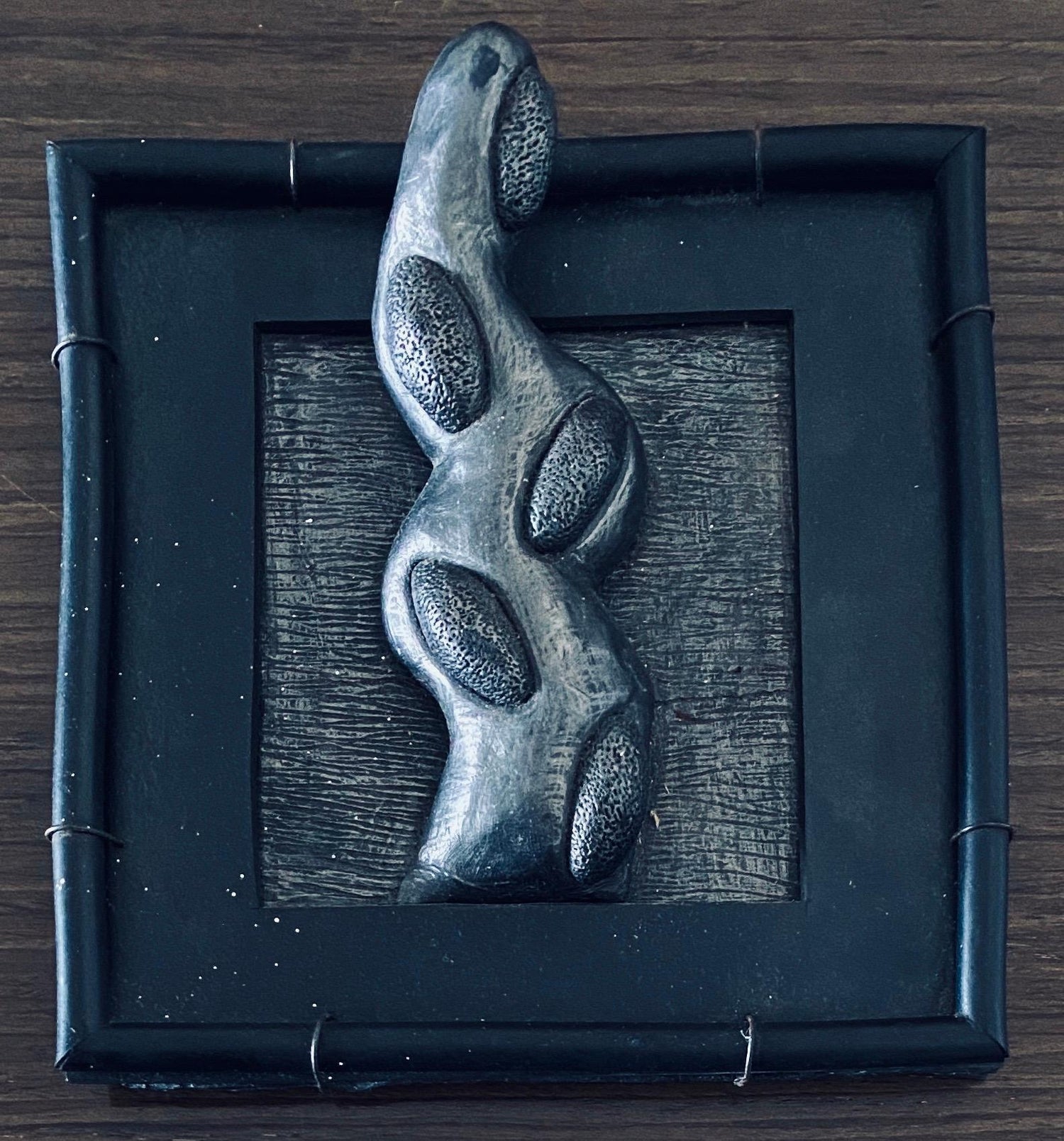 Mixed Media Contemporary 'Self Portrait from my Heart' Sculptured Painting